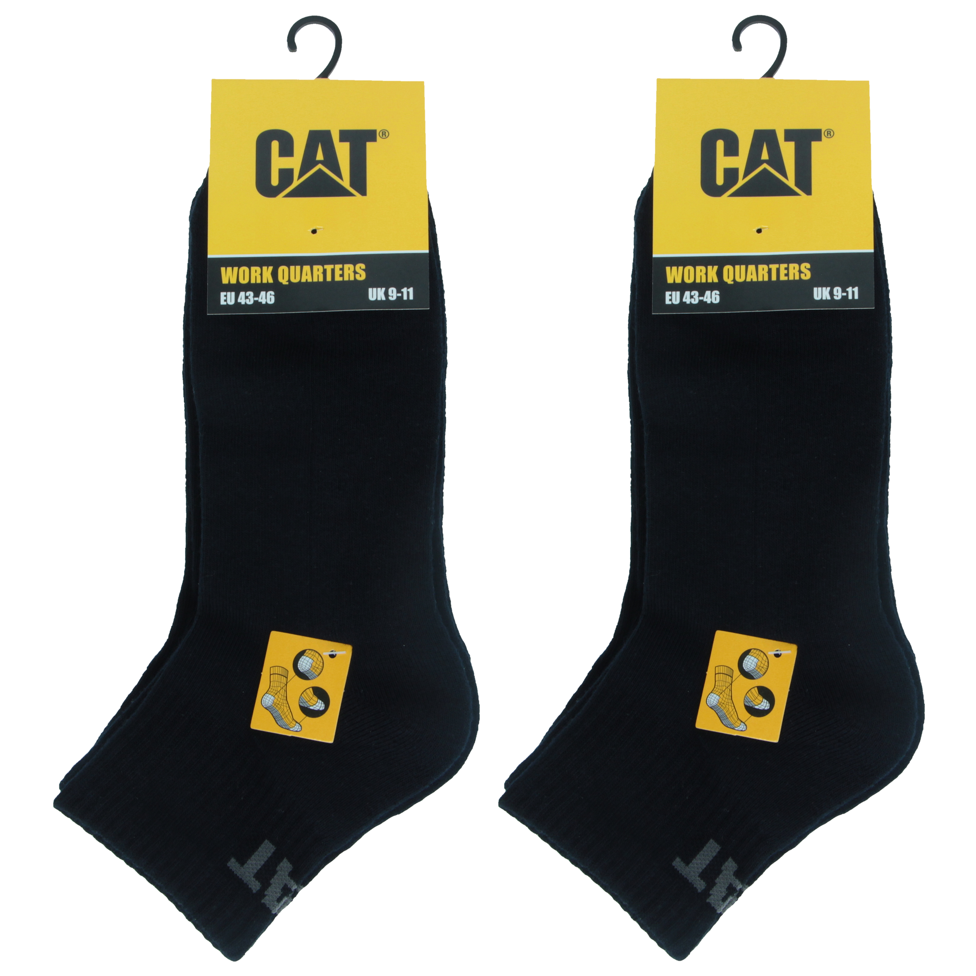 Caterpillar 6 Paia Calze Quarter Lavoro Rinforzo Punta Tallone Cotone - Imagen 8 de 9