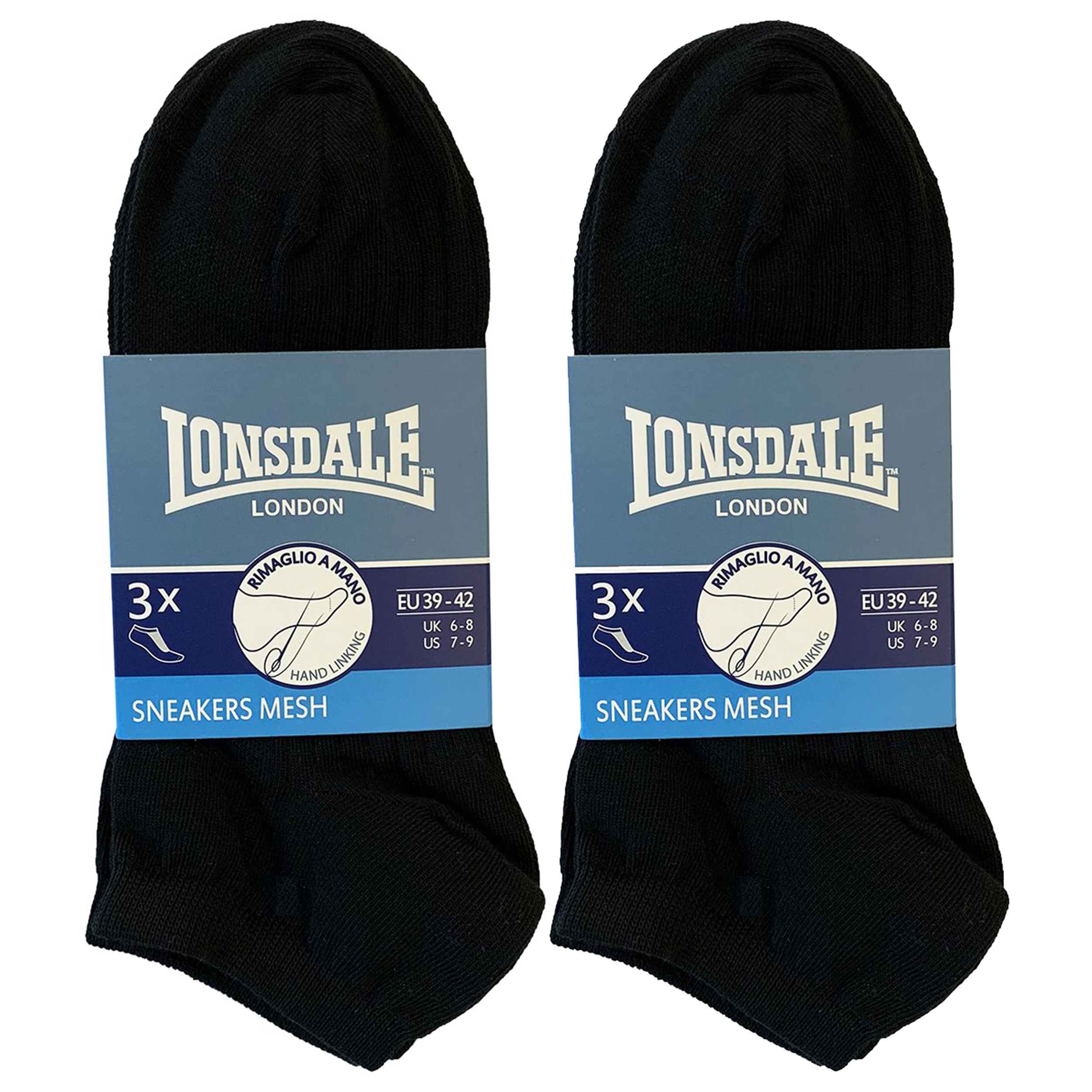 Lonsdale Sneaker Fresh 6 Paia Calze Cotone Pettinato Piquet - Imagen 9 de 9