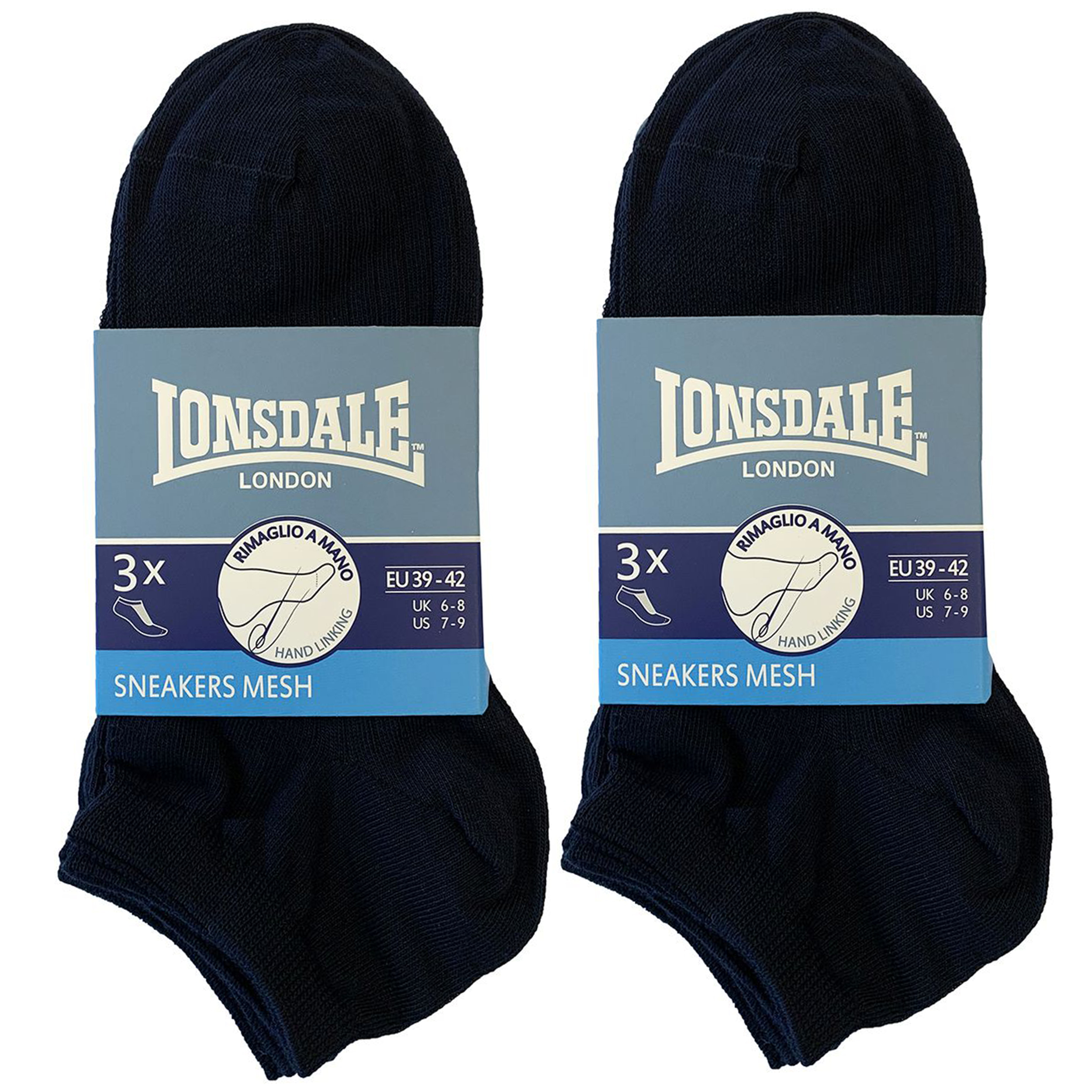 Lonsdale Sneaker Fresh 6 Paia Calze Cotone Pettinato Piquet - Imagen 7 de 9