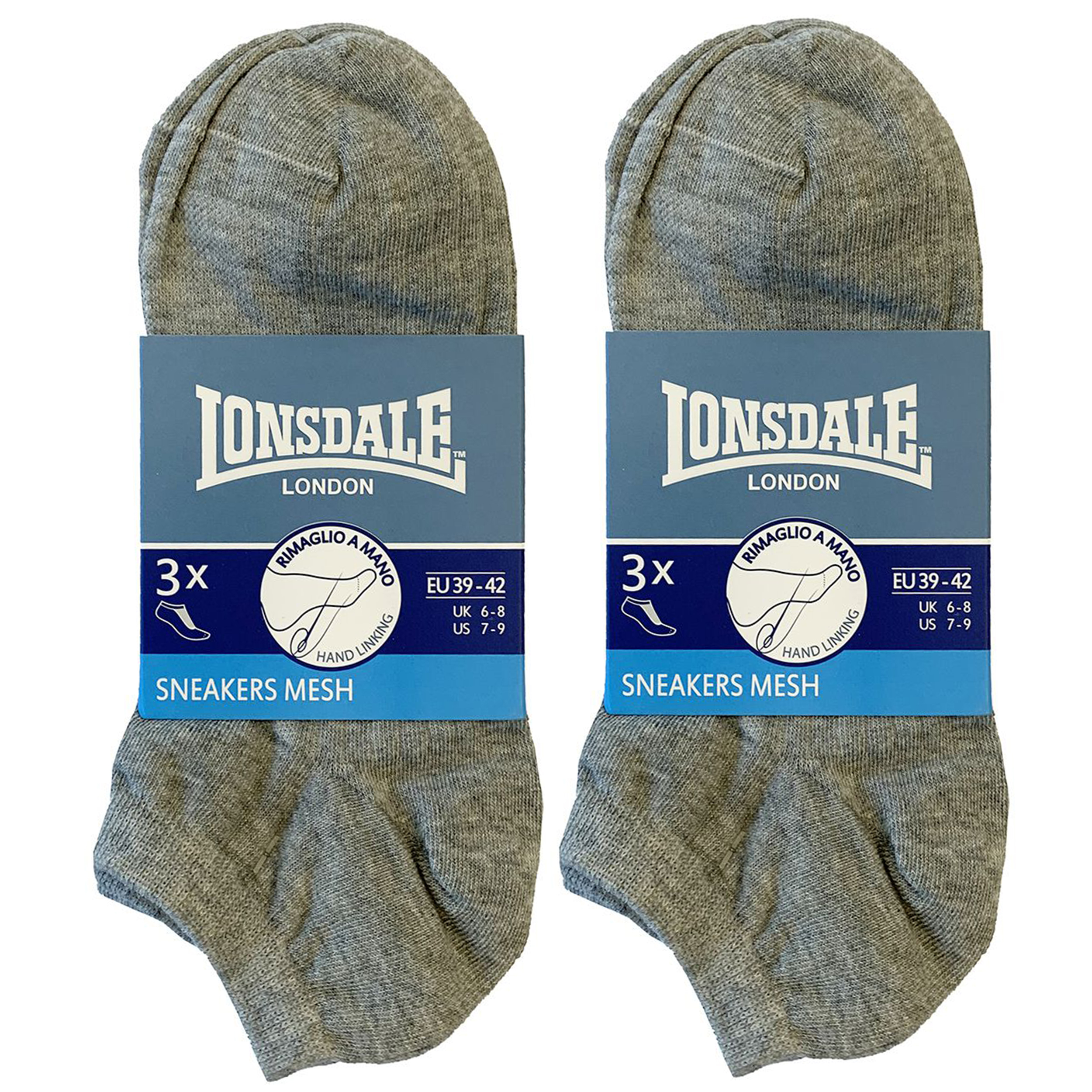 Lonsdale Sneaker Fresh 6 Paia Calze Cotone Pettinato Piquet - Imagen 8 de 9