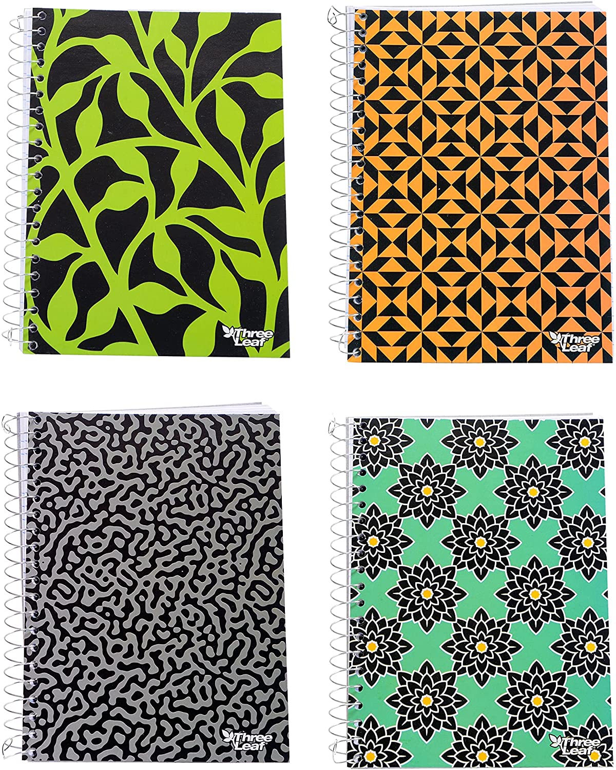 Spiral Bound College Ruled Notebook 4 Pack - 7" x 5" with 120 perforated sheets