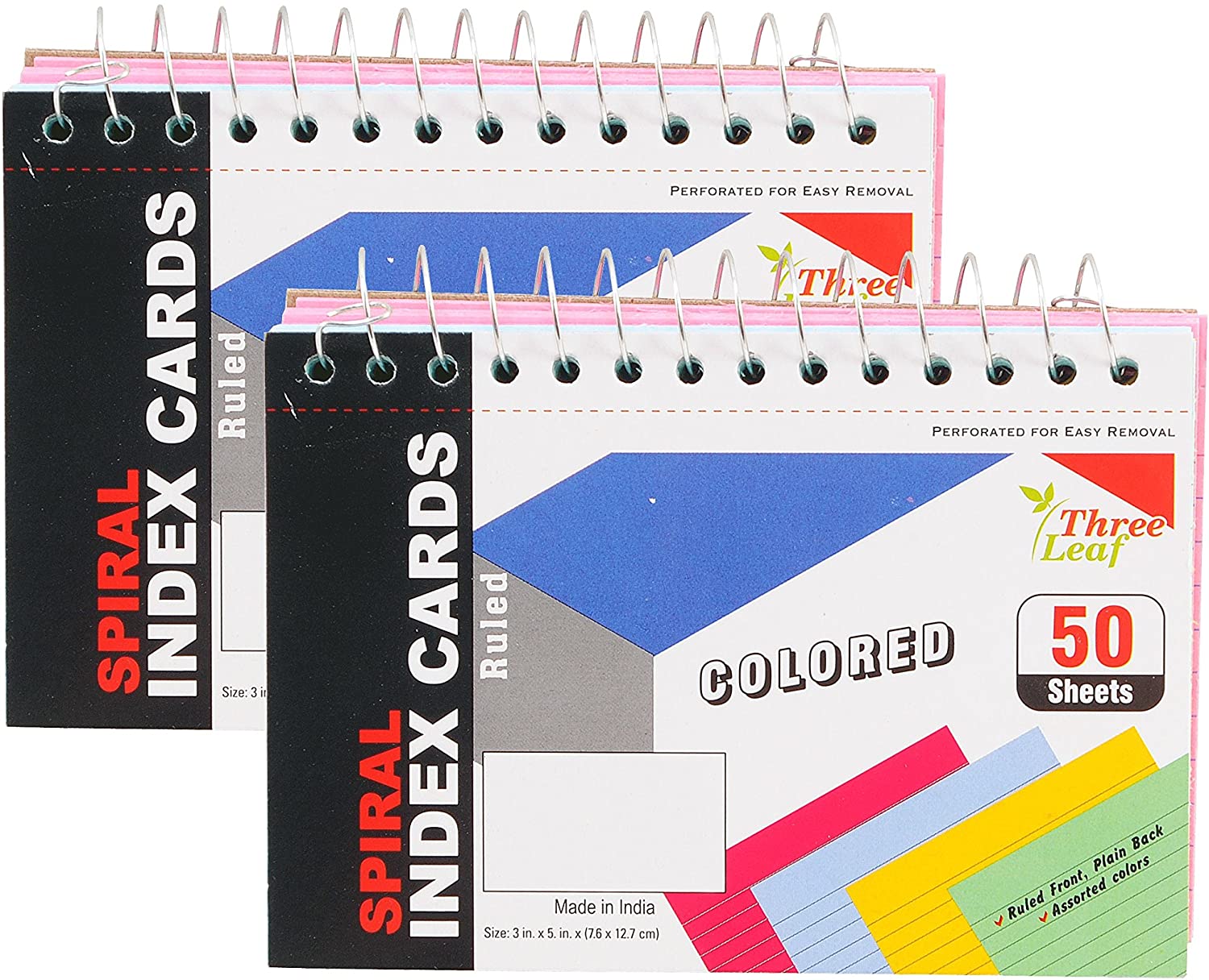 2-Pack Spiral Bound Colored Index Card Book 3