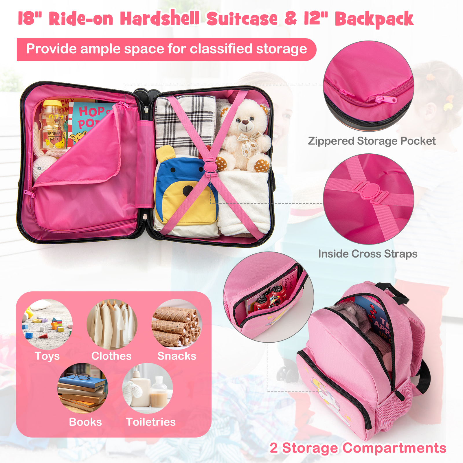 kids suitcase storage