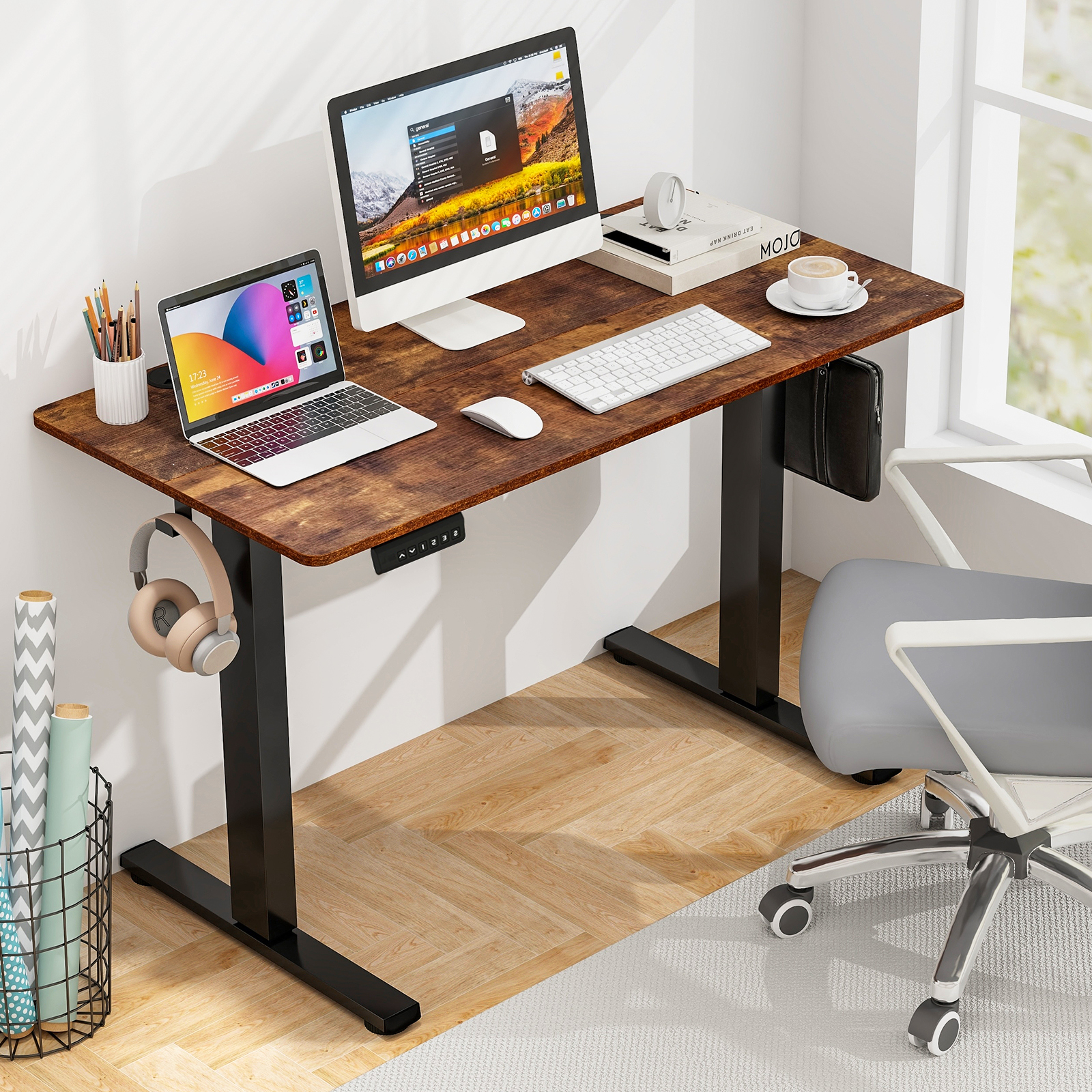 120/140cm Electric Standing Desk Home Office Sit Stand Adjustable Computer Desk - Picture 31 of 32