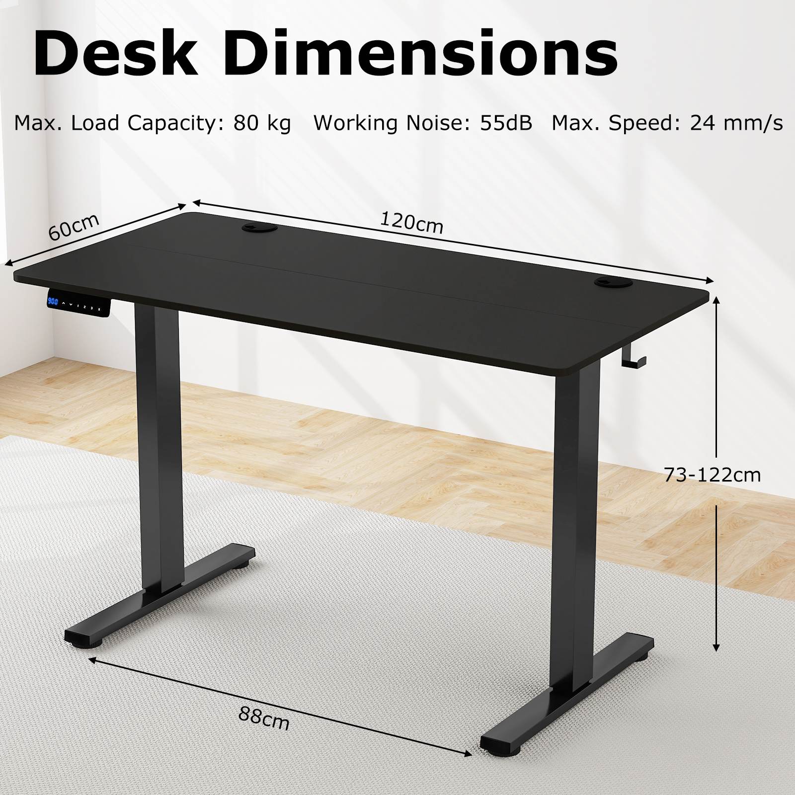 120/140cm Electric Standing Desk Home Office Sit Stand Adjustable Computer Desk - Picture 10 of 32