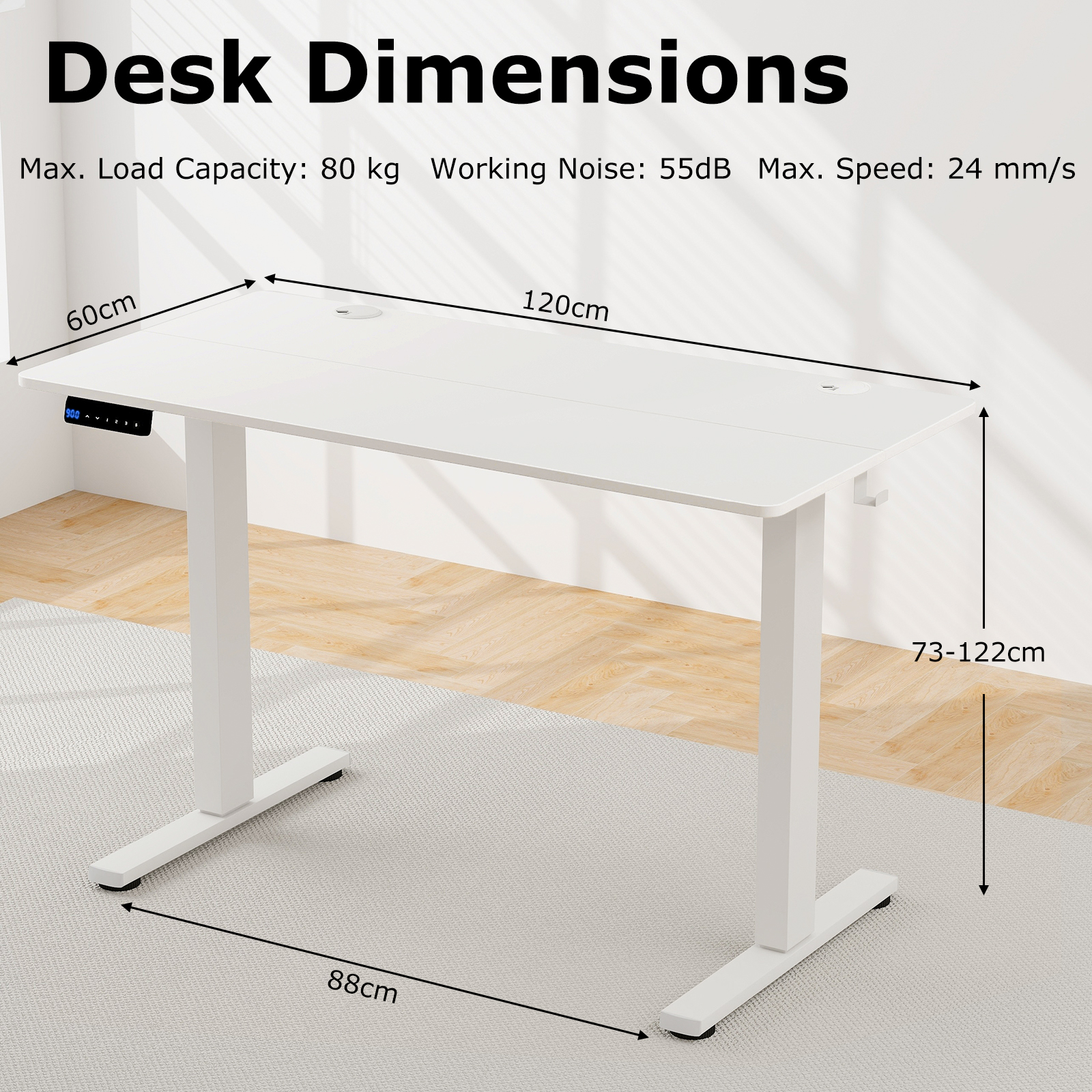120/140cm Electric Standing Desk Home Office Sit Stand Adjustable Computer Desk - Picture 18 of 24