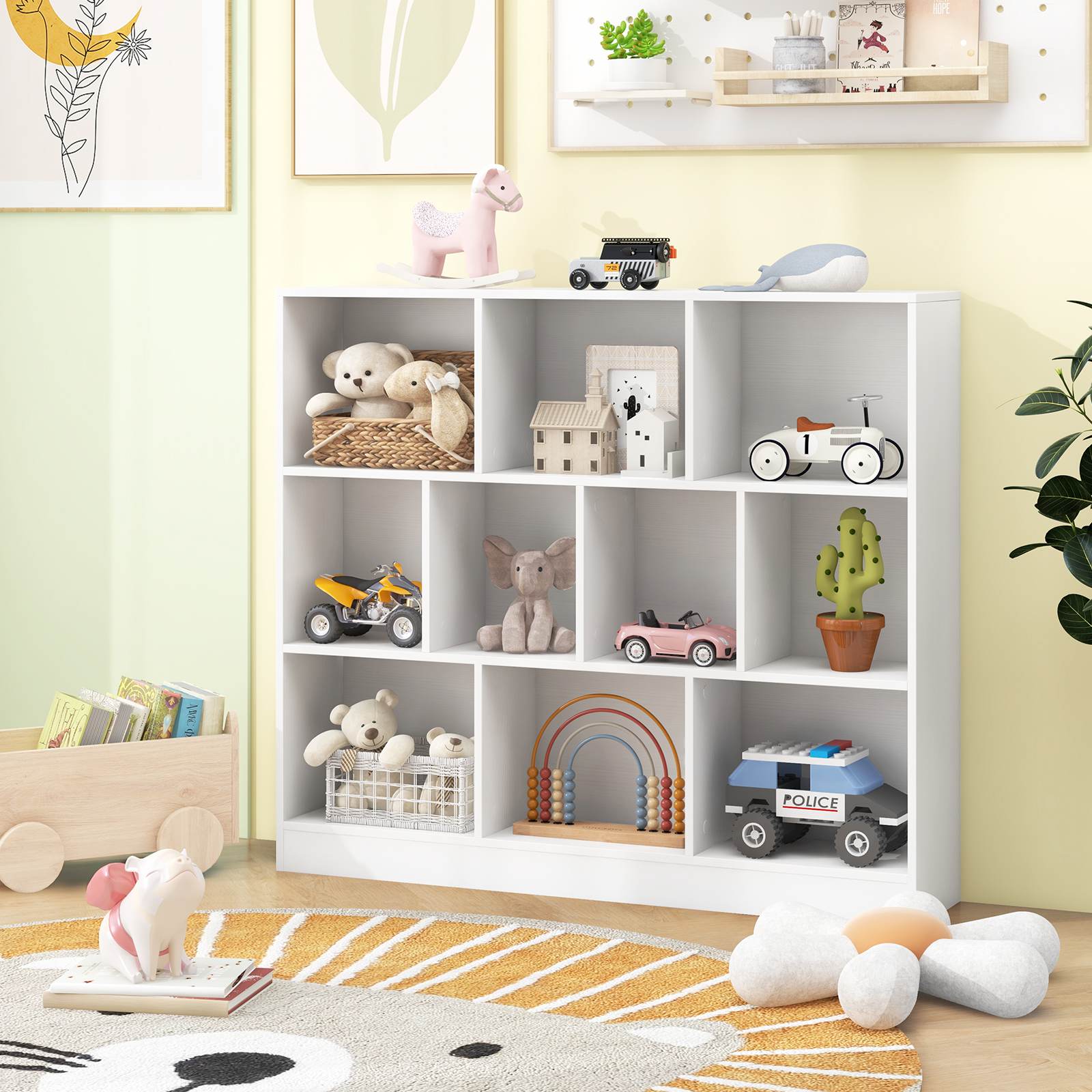 8/10-Cube 3-Tier Bookshelf Storage Organizer Wood Display Shelf Living Room - Picture 42 of 50