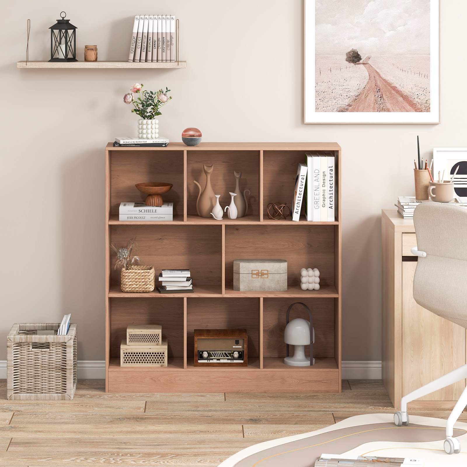 8/10-Cube 3-Tier Bookshelf Storage Organizer Wood Display Shelf Living Room - Picture 16 of 50