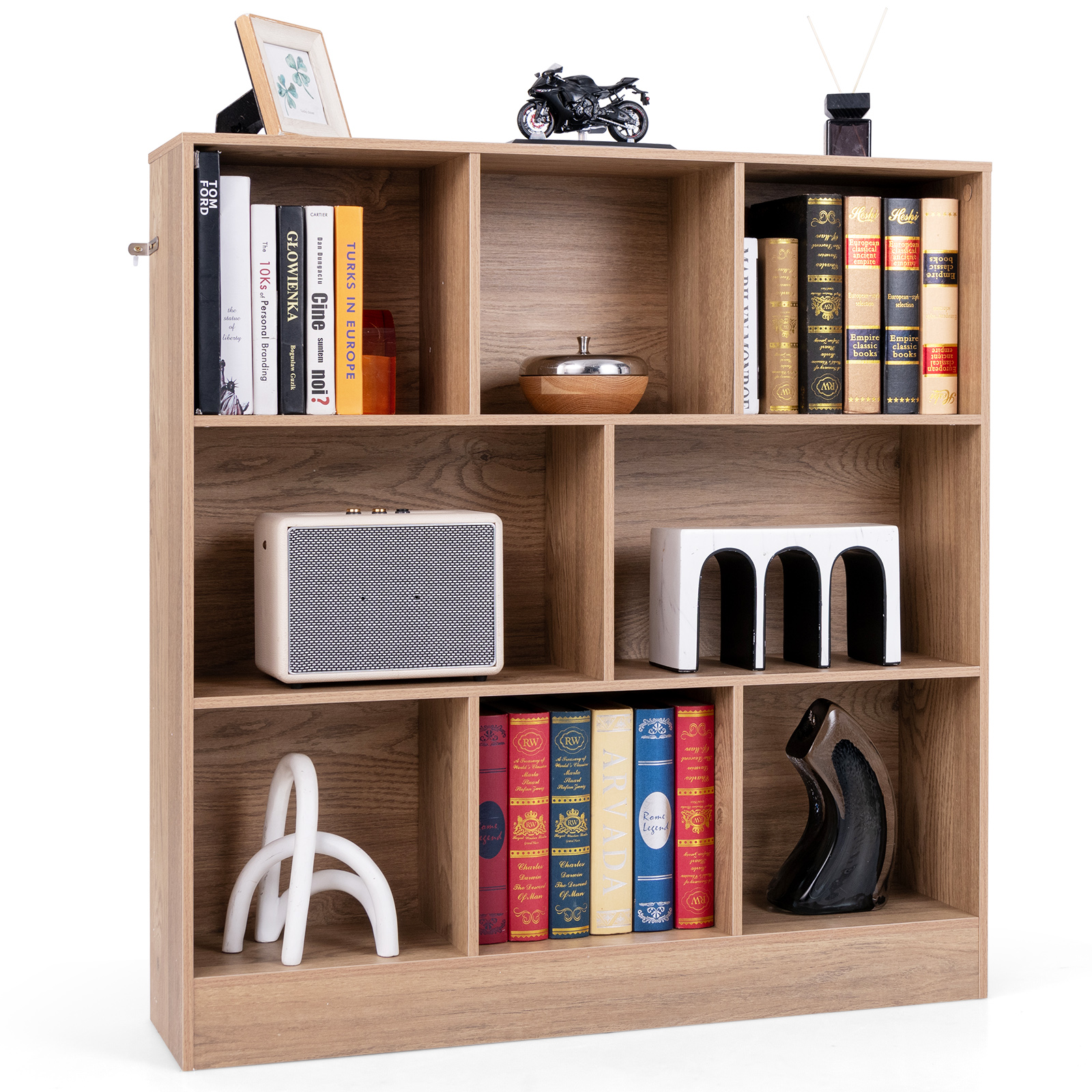 8/10-Cube 3-Tier Bookshelf Storage Organizer Wood Display Shelf Living Room - Picture 9 of 50