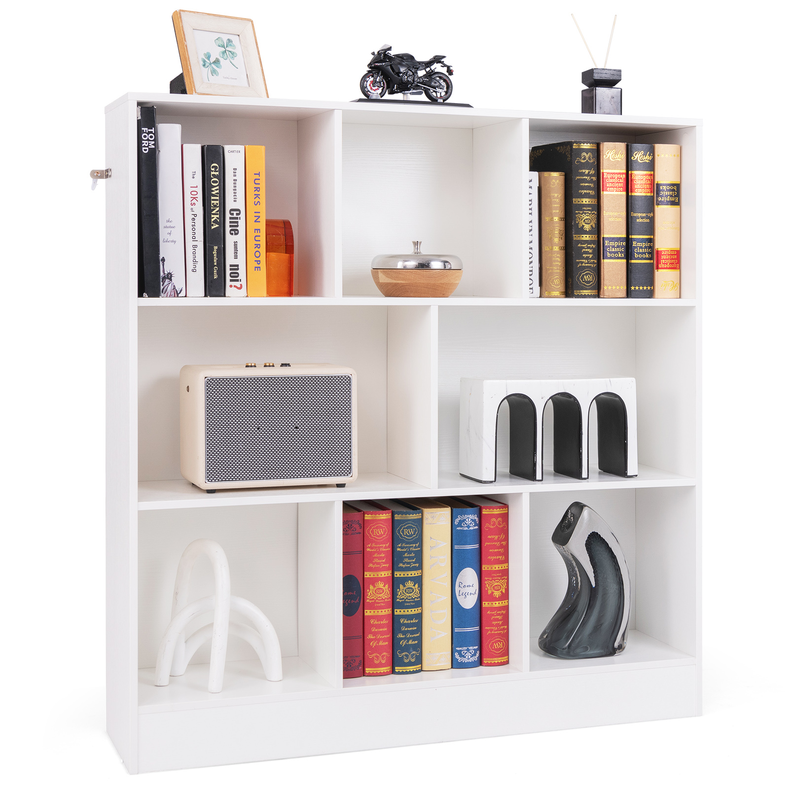 8/10-Cube 3-Tier Bookshelf Storage Organizer Wood Display Shelf Living Room - Picture 26 of 50