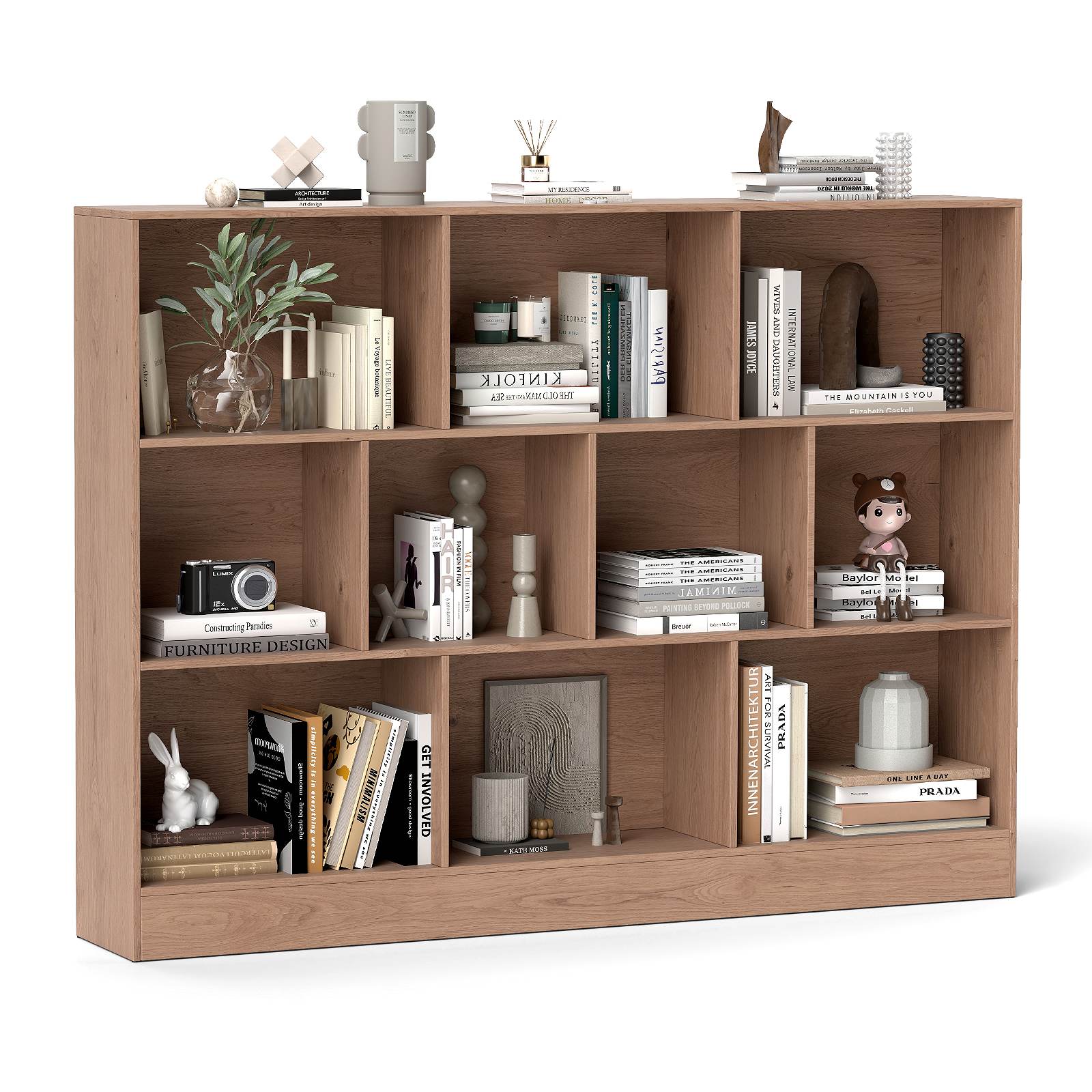 8/10-Cube 3-Tier Bookshelf Storage Organizer Wood Display Shelf Living Room - Picture 18 of 50
