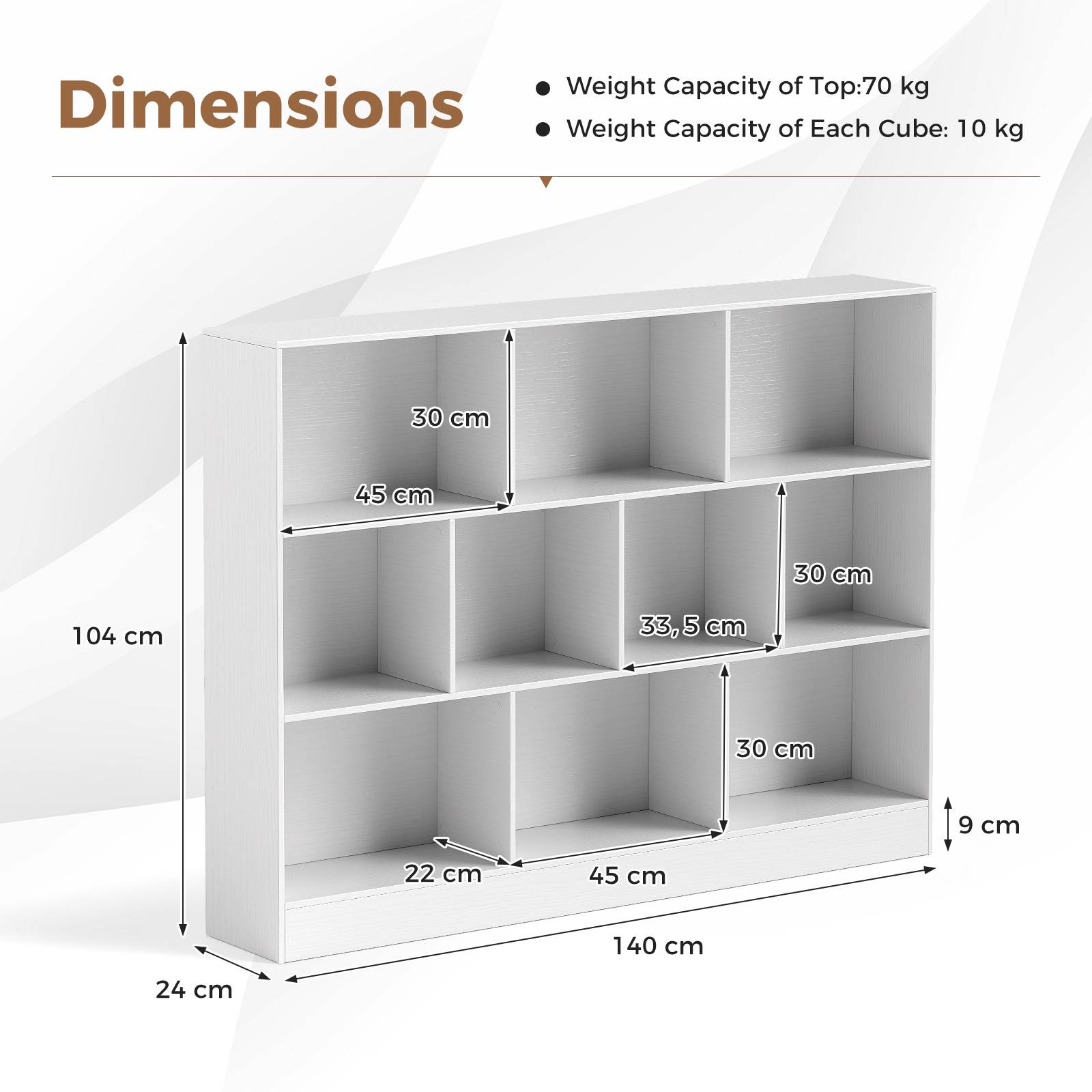 8/10-Cube 3-Tier Bookshelf Storage Organizer Wood Display Shelf Living Room - Picture 44 of 50