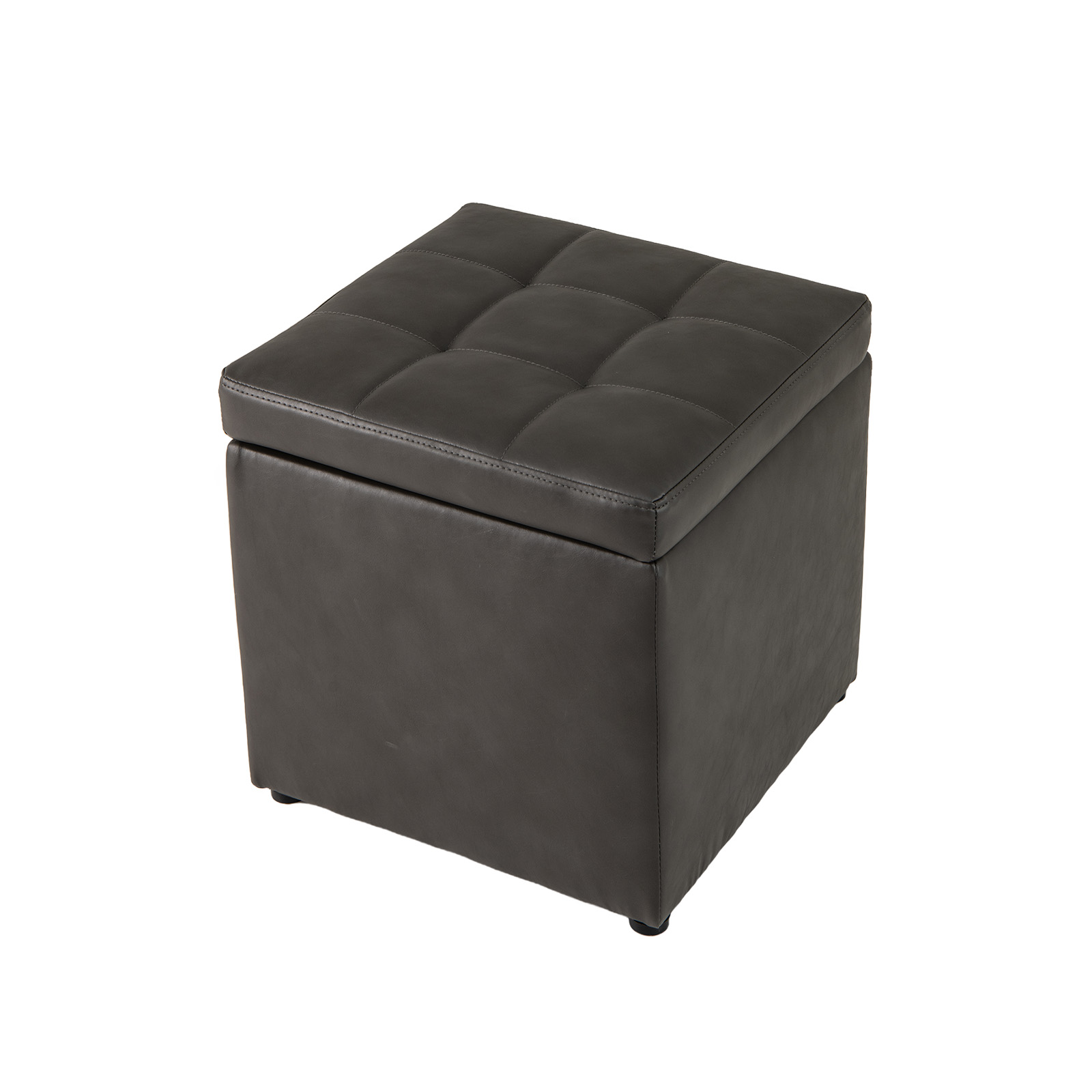 Giantex Cube Storage Ottoman Pouf Storage Box Seat Footstool PU Leather 40cm - Picture 22 of 33