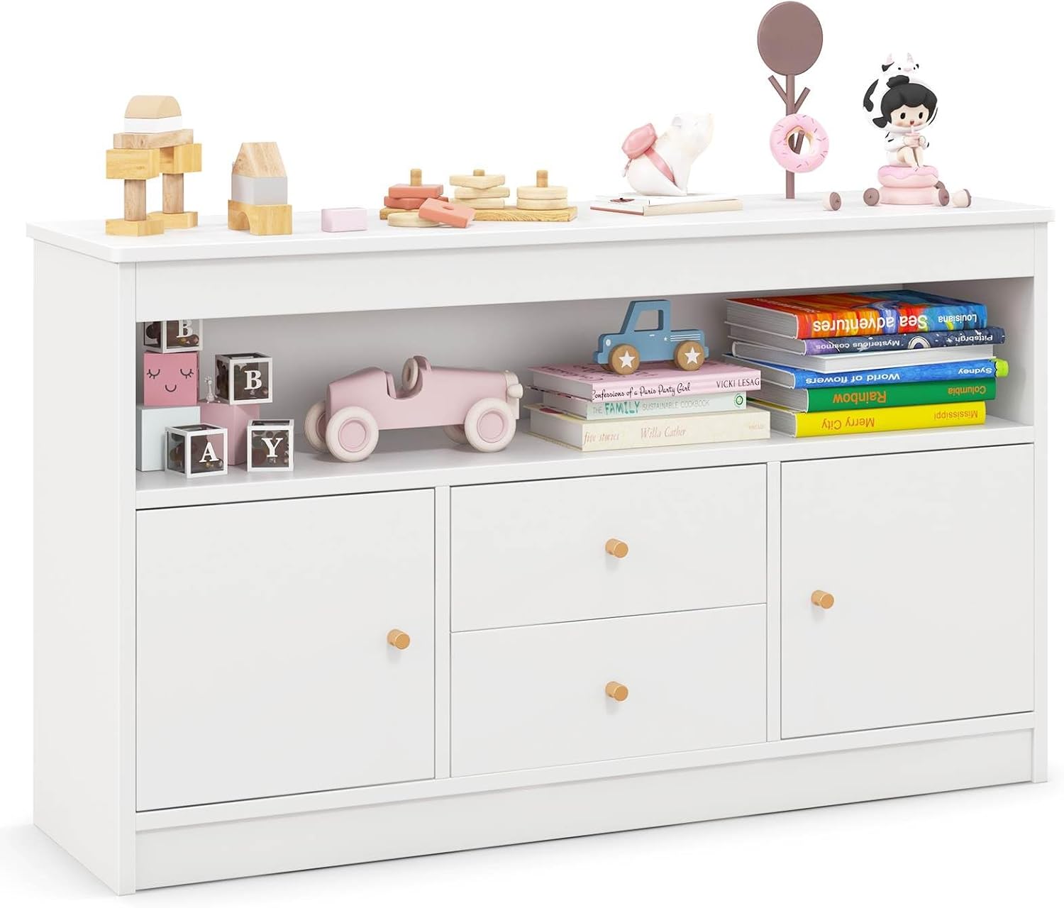 Kids Toy Storage Organiser Children Floor Cabinet Bookshelf for Playroom Nursery - Picture 11 of 19