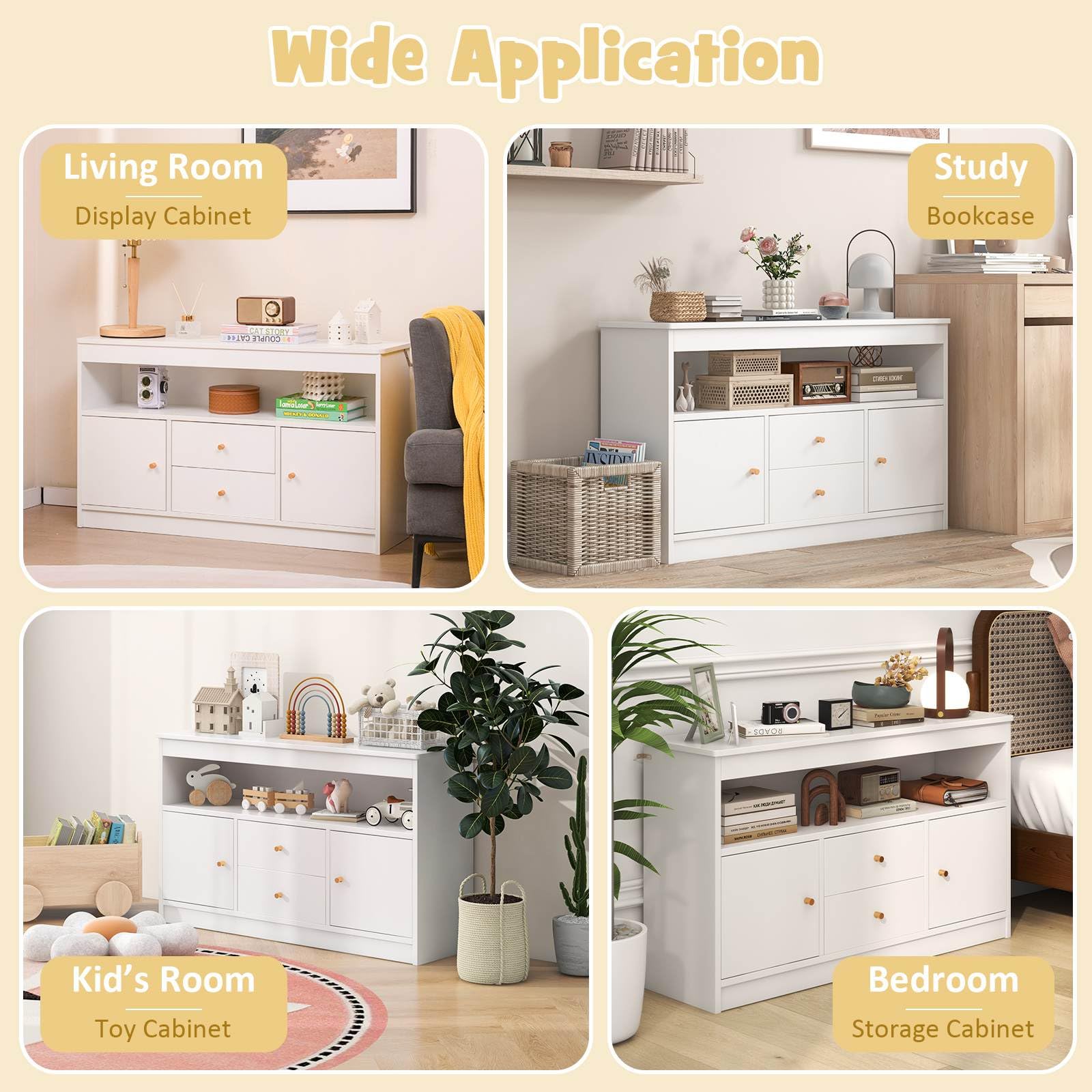 Kids Toy Storage Organiser Children Floor Cabinet Bookshelf for Playroom Nursery - Picture 14 of 19