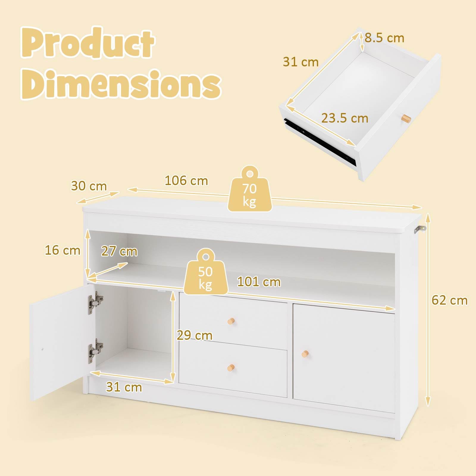 Kids Toy Storage Organiser Children Floor Cabinet Bookshelf for Playroom Nursery - Picture 16 of 19