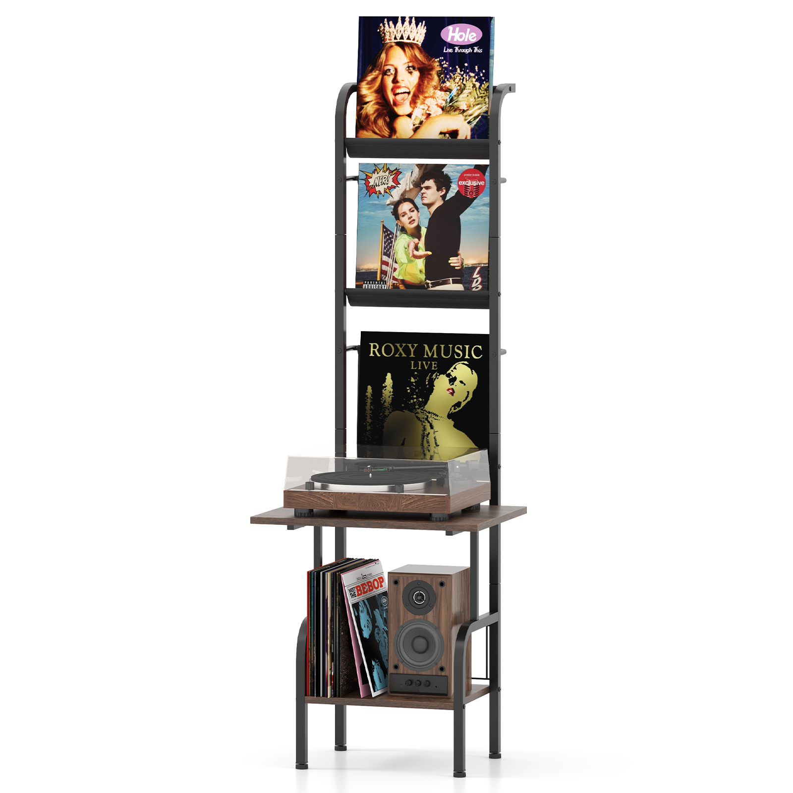 5-Tier Record Player Stand Record Player Table Turntable Stand w/ Record Holder - Picture 9 of 16