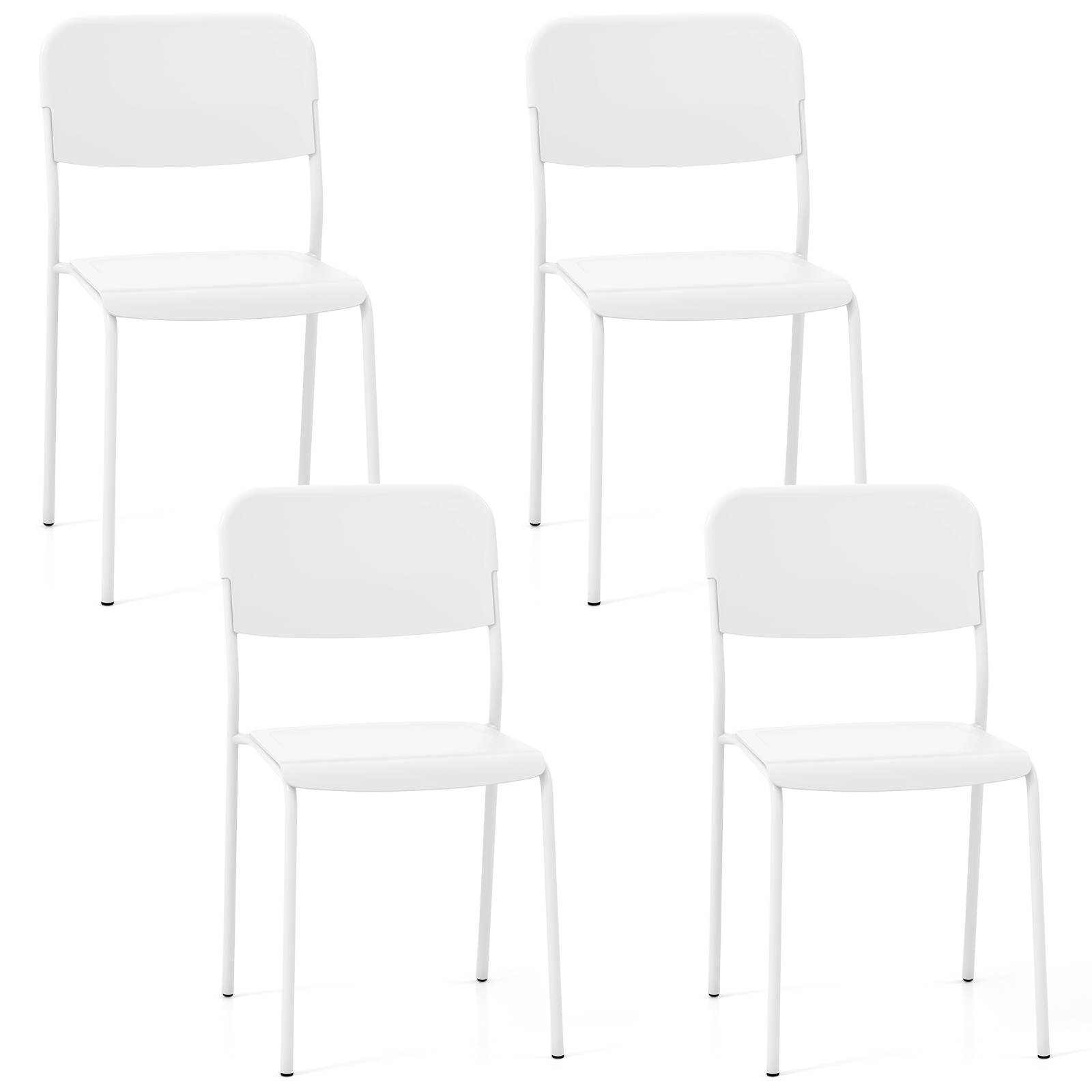 Modern Dining Chairs Set of 4 Stackable Kitchen Plastic Armless Side Chairs - Picture 11 of 20