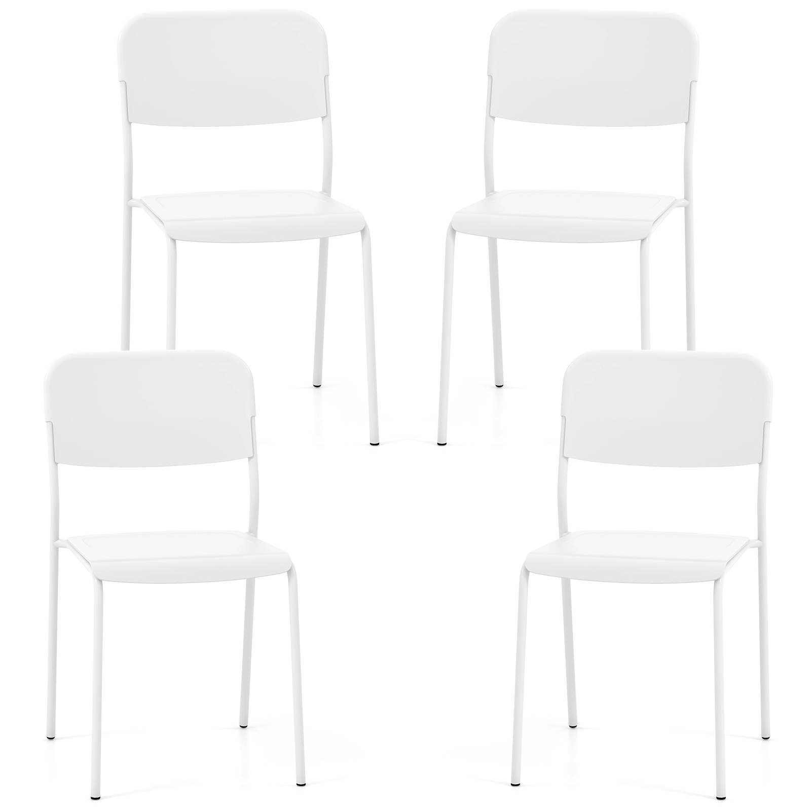 Modern Dining Chairs Set of 4 Stackable Kitchen Plastic Armless Side Chairs - Picture 20 of 20