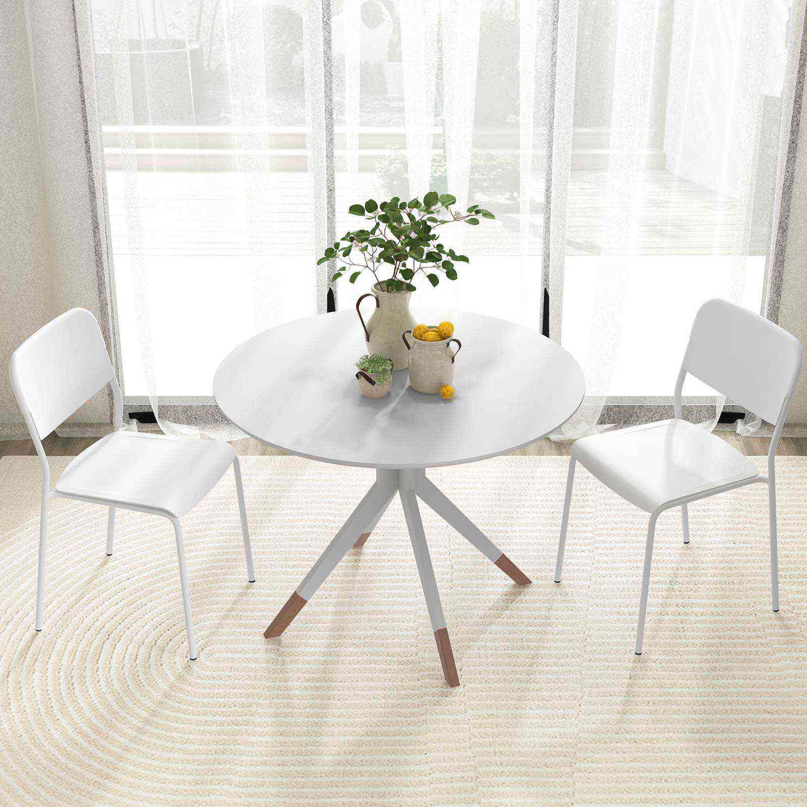 Modern Dining Chairs Set of 4 Stackable Kitchen Plastic Armless Side Chairs - Picture 18 of 20