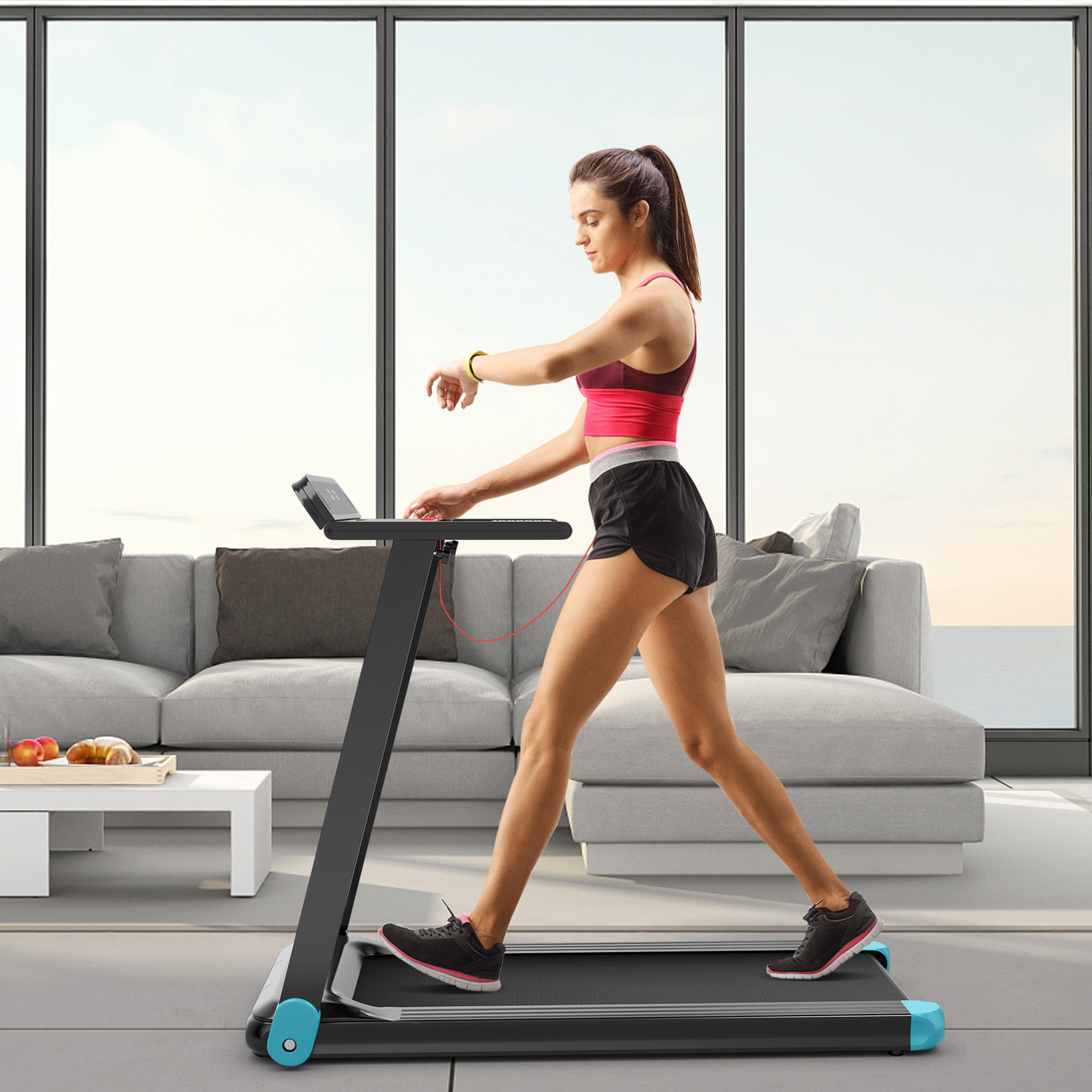 Folding Electric Treadmill Running Equipment Walking Pad Machine Fitness Home - Picture 5 of 31