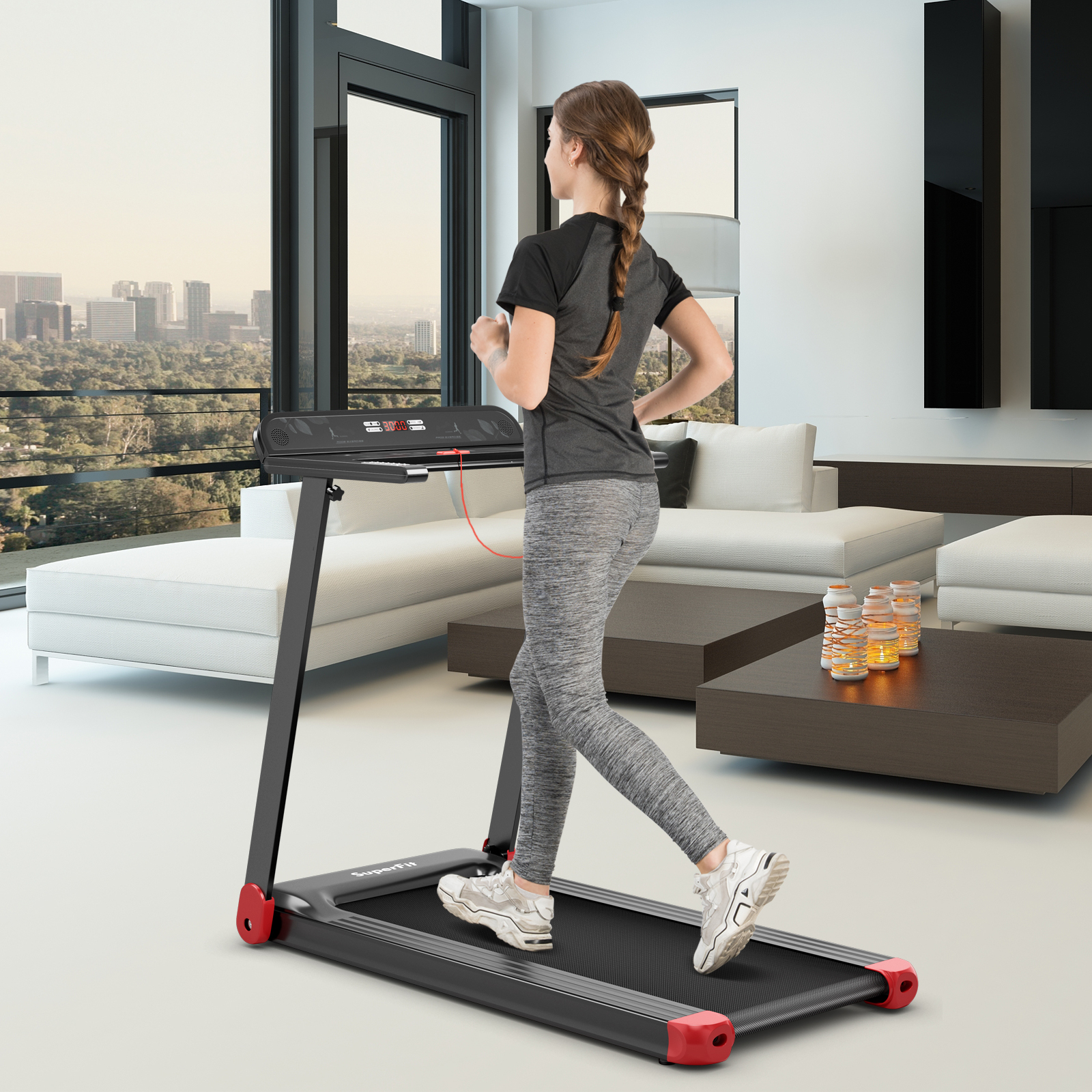 Folding Electric Treadmill Running Equipment Walking Pad Machine Fitness Home - Picture 15 of 31