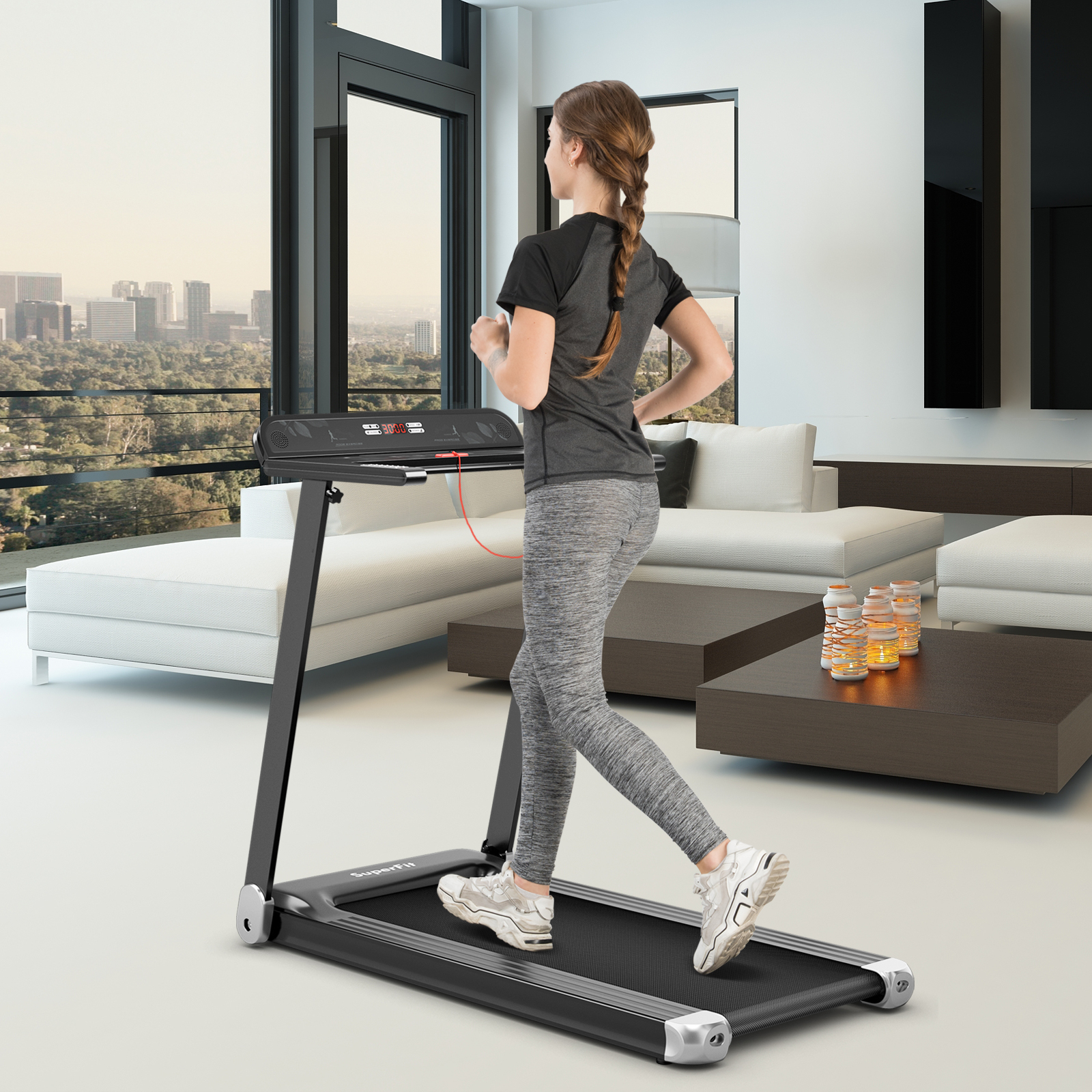 Folding Electric Treadmill Running Equipment Walking Pad Machine Fitness Home - Picture 25 of 31