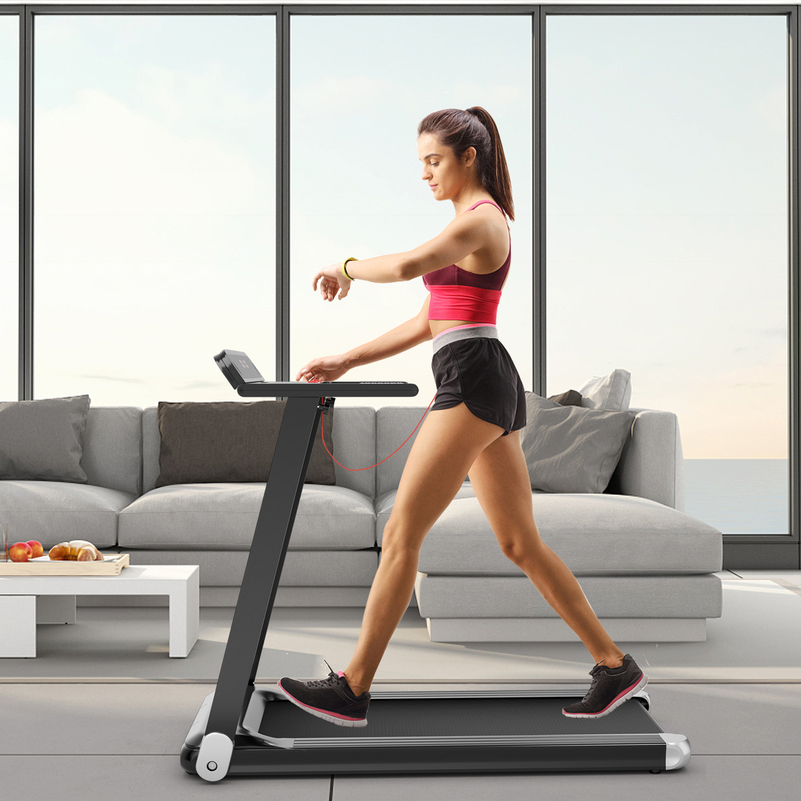 Folding Electric Treadmill Running Equipment Walking Pad Machine Fitness Home - Picture 24 of 31