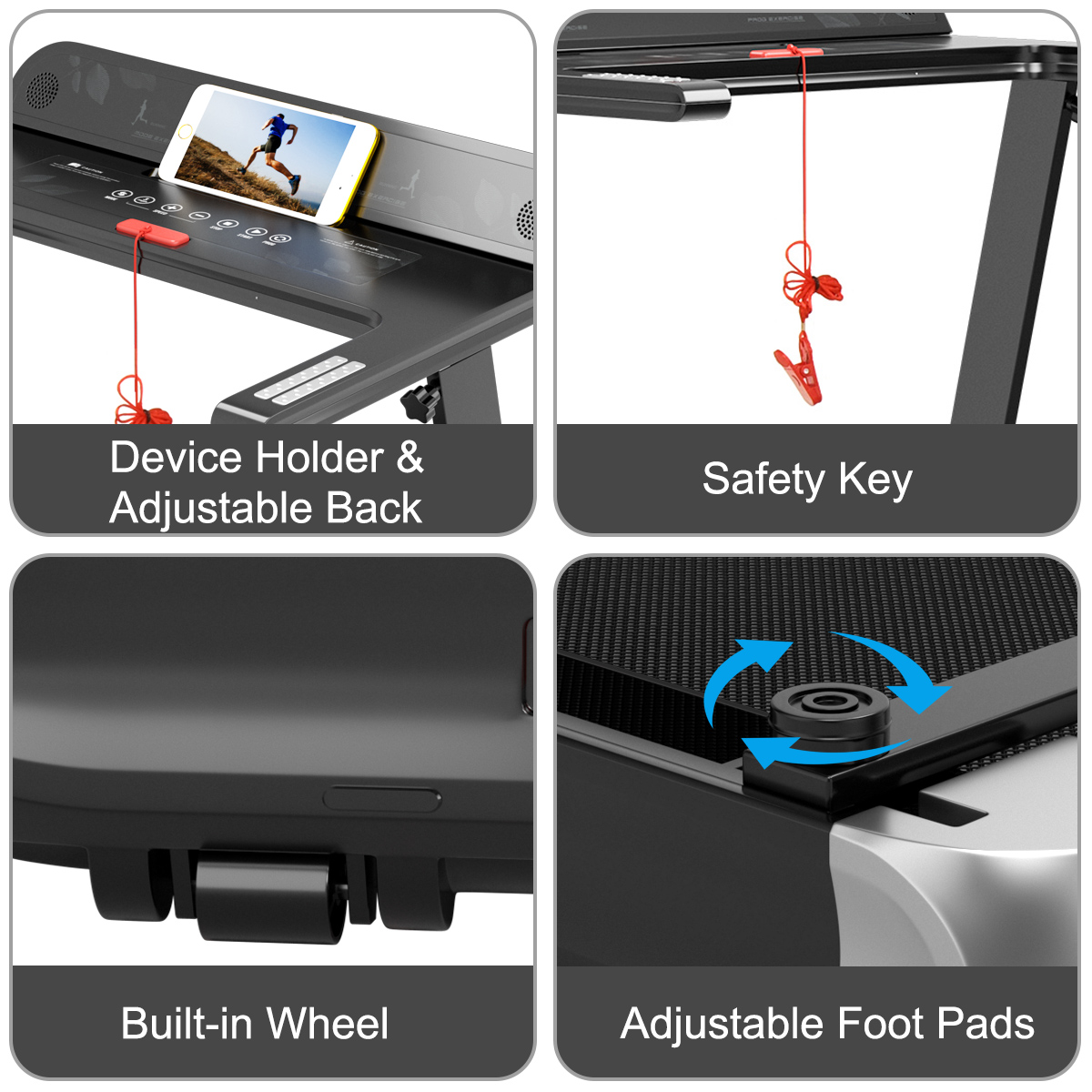 Folding Electric Treadmill Running Equipment Walking Pad Machine Fitness Home - Picture 30 of 31