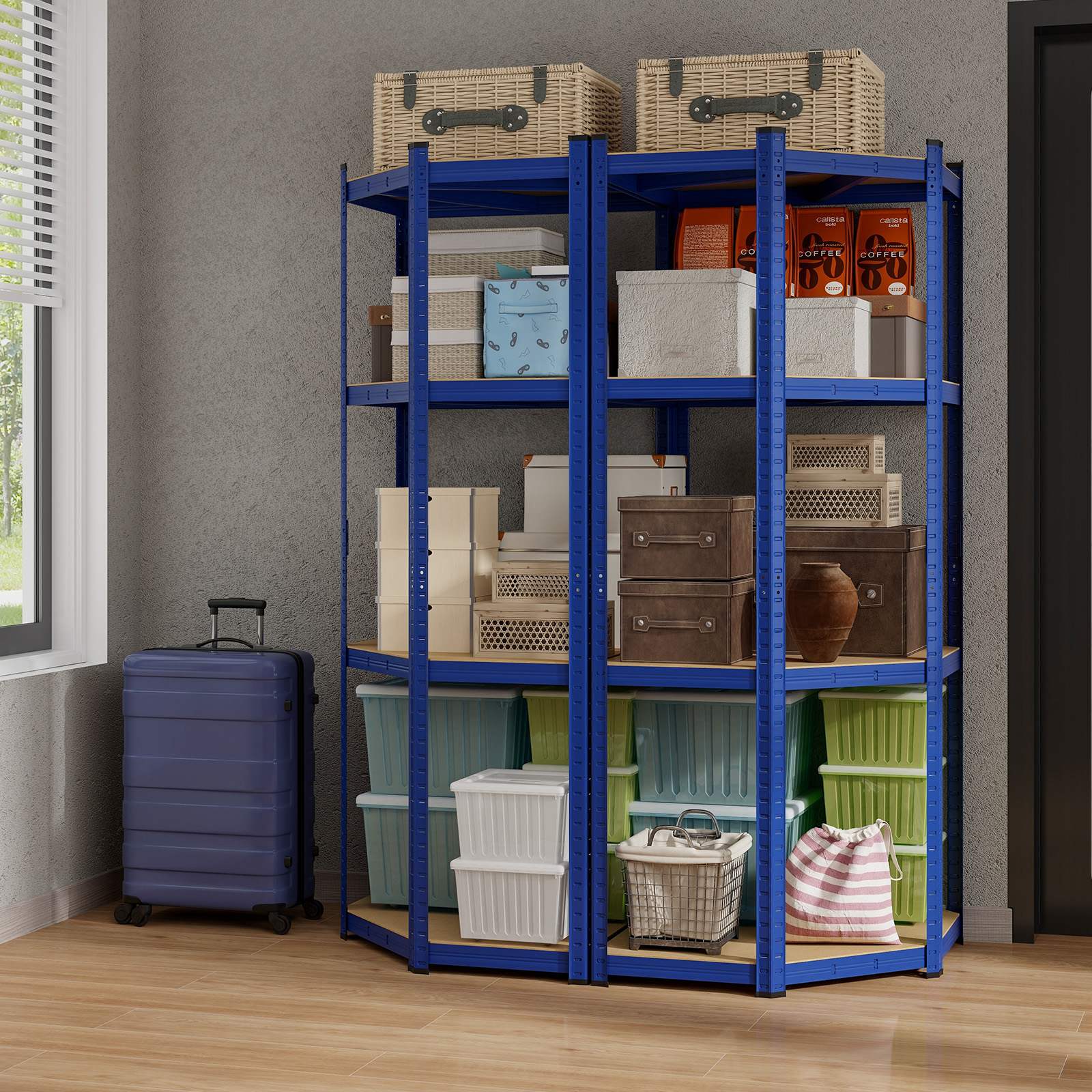4-Tier Corner Shelf Unit Adjustable Garage Storage Utility Rack 720KG Capacity - Picture 16 of 24