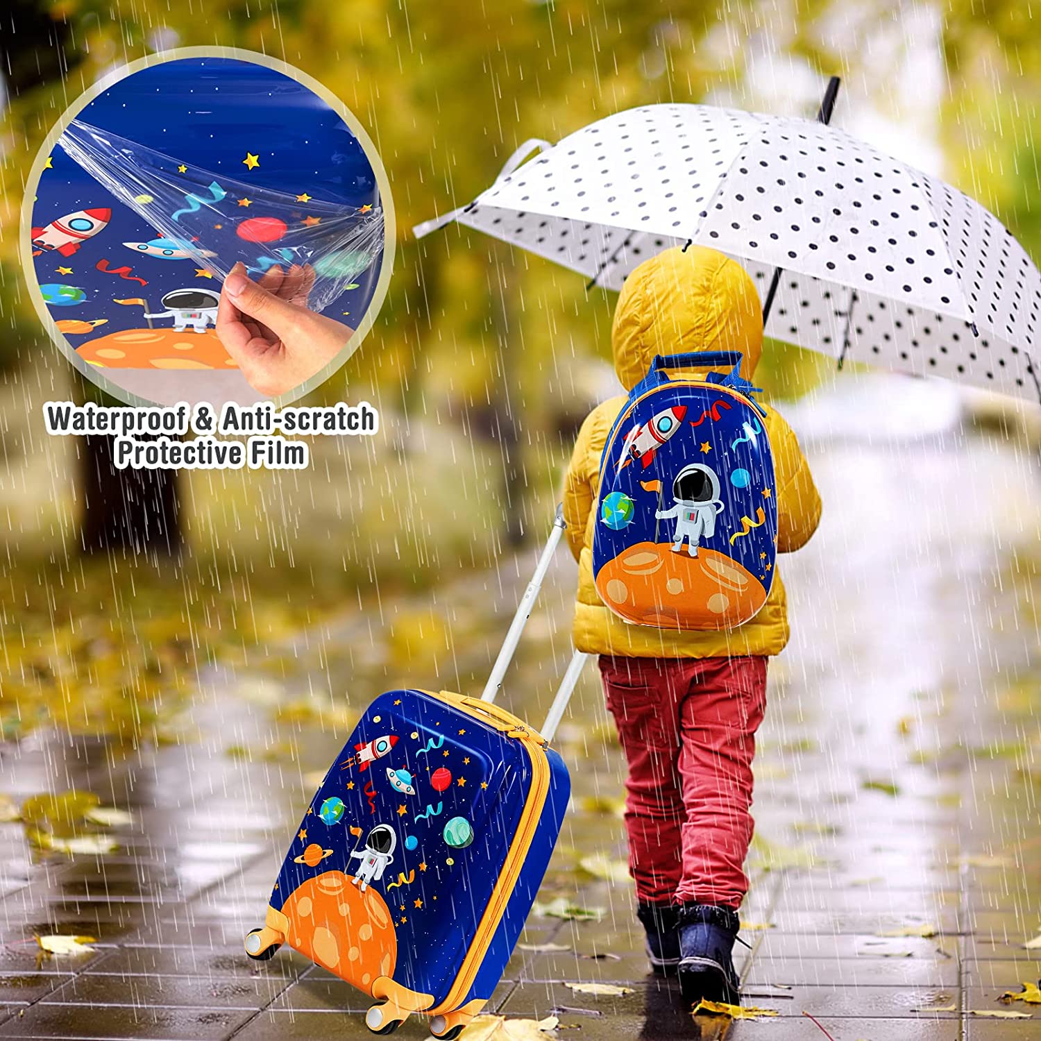 2PC Kids Luggage Set 16"/18"Suitcase & 13"Kids Backpack Travel Carry On Bag Gift - Picture 90 of 96
