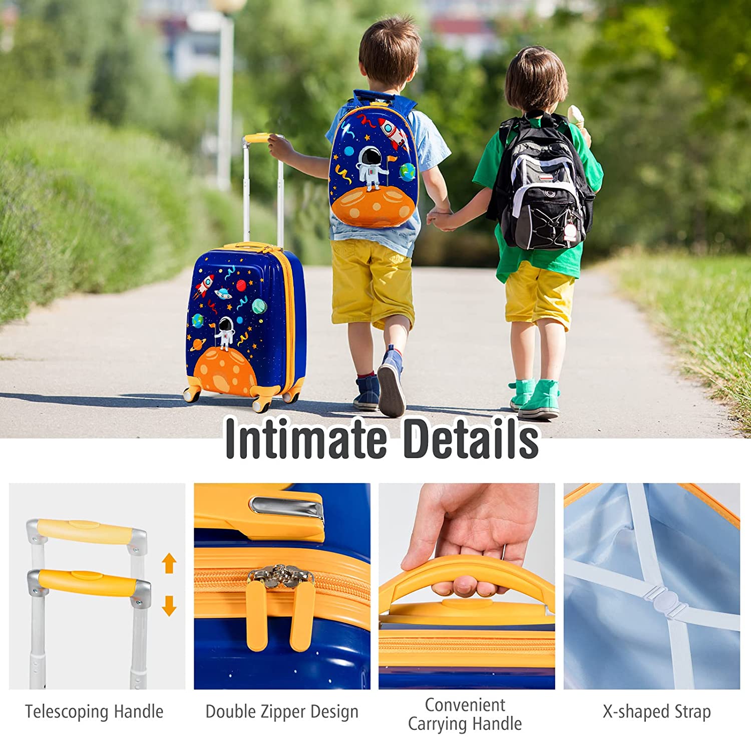 2PC Kids Luggage Set 16"/18"Suitcase & 13"Kids Backpack Travel Carry On Bag Gift - Picture 91 of 96