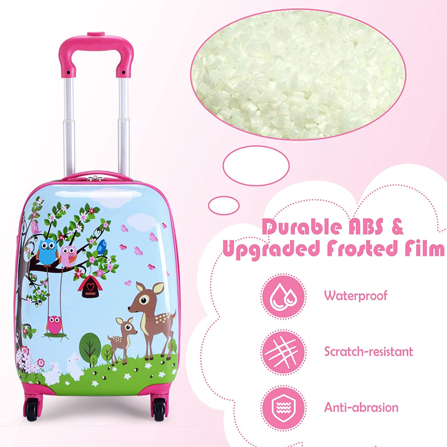 2PC Kids Luggage Set 16"/18"Suitcase & 13"Kids Backpack Travel Carry On Bag Gift - Picture 26 of 96