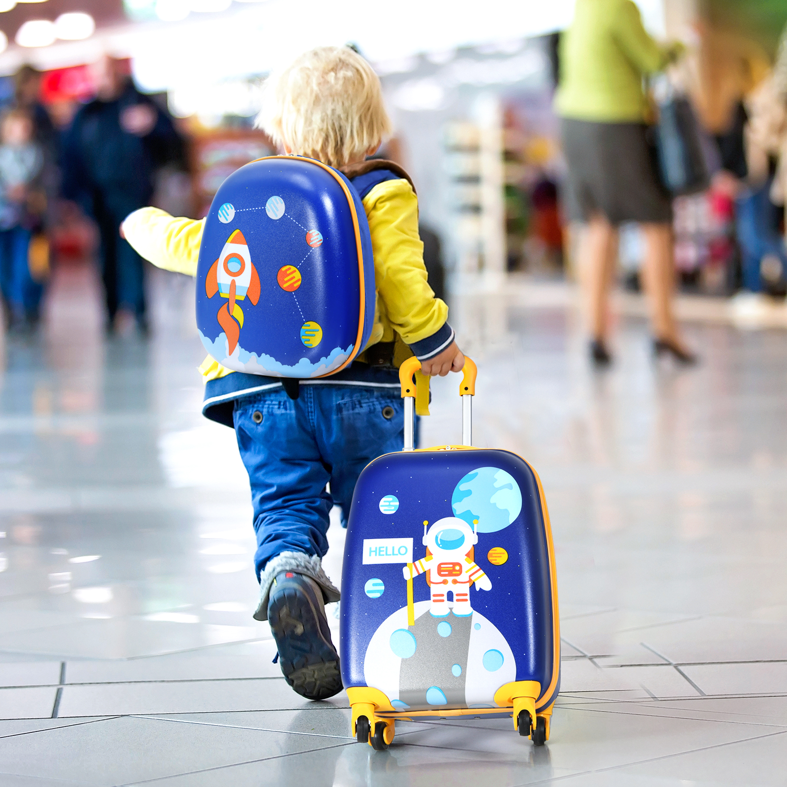 2PCS Kids Luggage Set 16" Suitcase+13" Backpack Travel Carry On Bag Child Gift - Picture 4 of 30