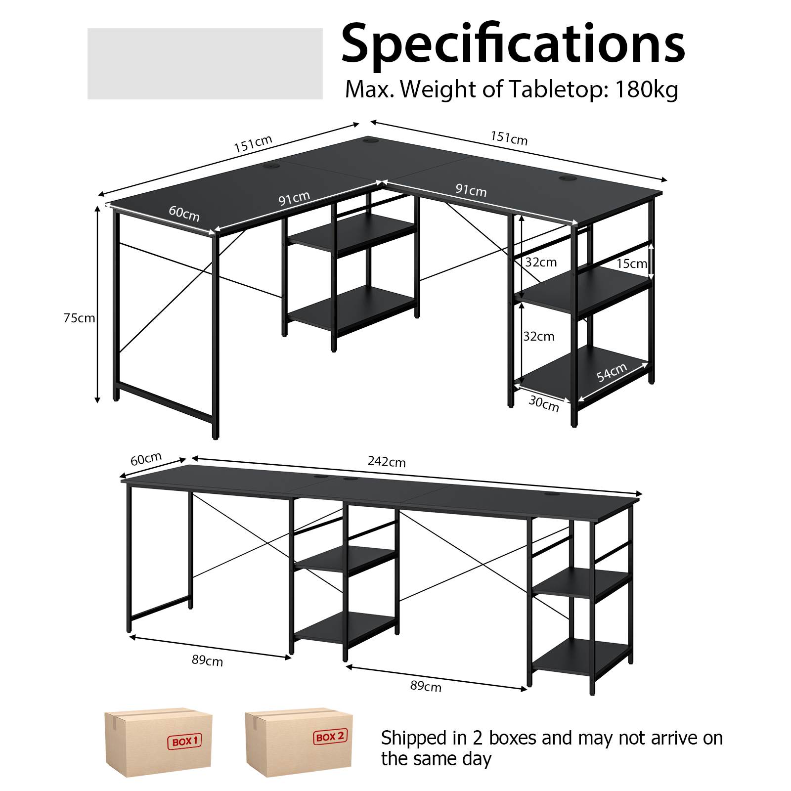 Giantex Computer Desk Convertible L-shaped Study Writing Table Metal Frame 151CM - Picture 10 of 42
