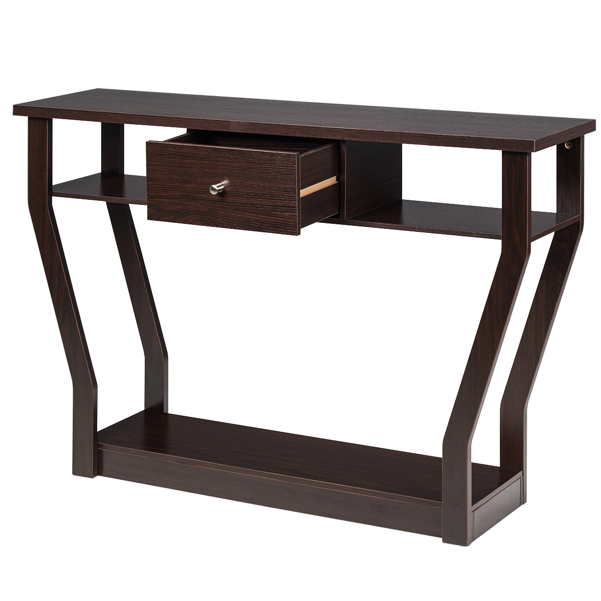 Giantex Console Table Entry Hallway Side Sofa Table 3-Tier Accent Table w/Drawer - Picture 24 of 37