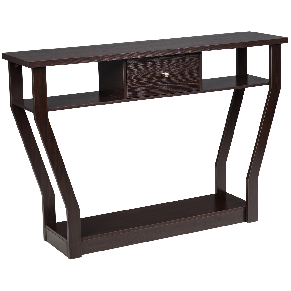 Giantex Console Table Entry Hallway Side Sofa Table 3-Tier Accent Table w/Drawer - Picture 25 of 37