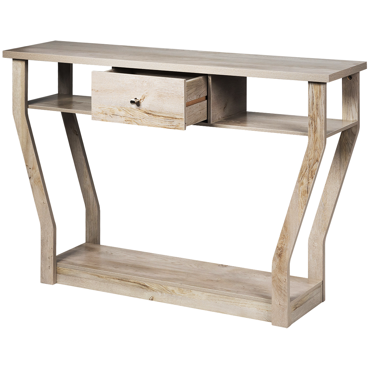 Giantex Console Table Entry Hallway Side Sofa Table 3-Tier Accent Table w/Drawer - Picture 36 of 37