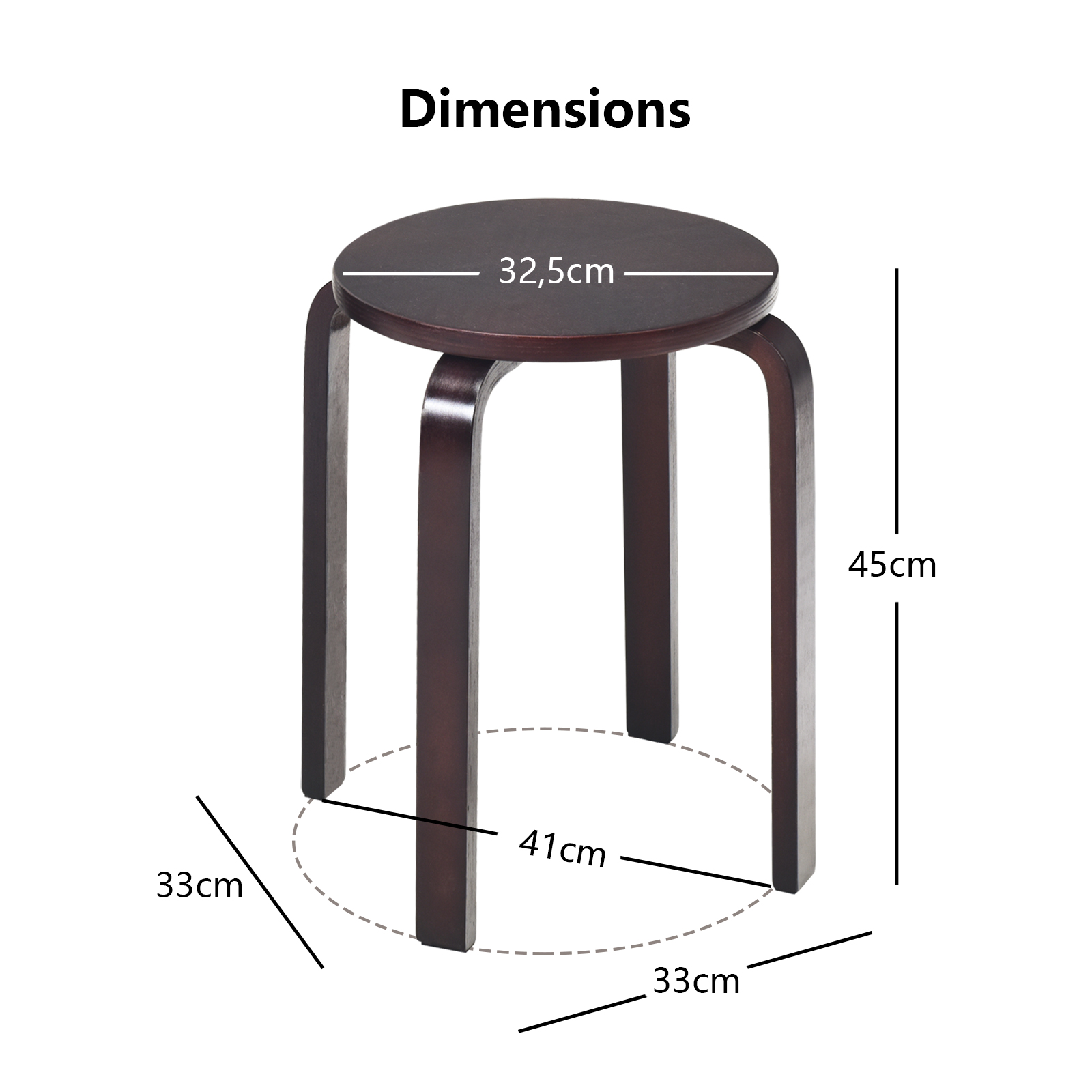 Giantex Set of 4 Wooden Stools Solid Wood Stool Space-saving Stackable - Picture 17 of 44