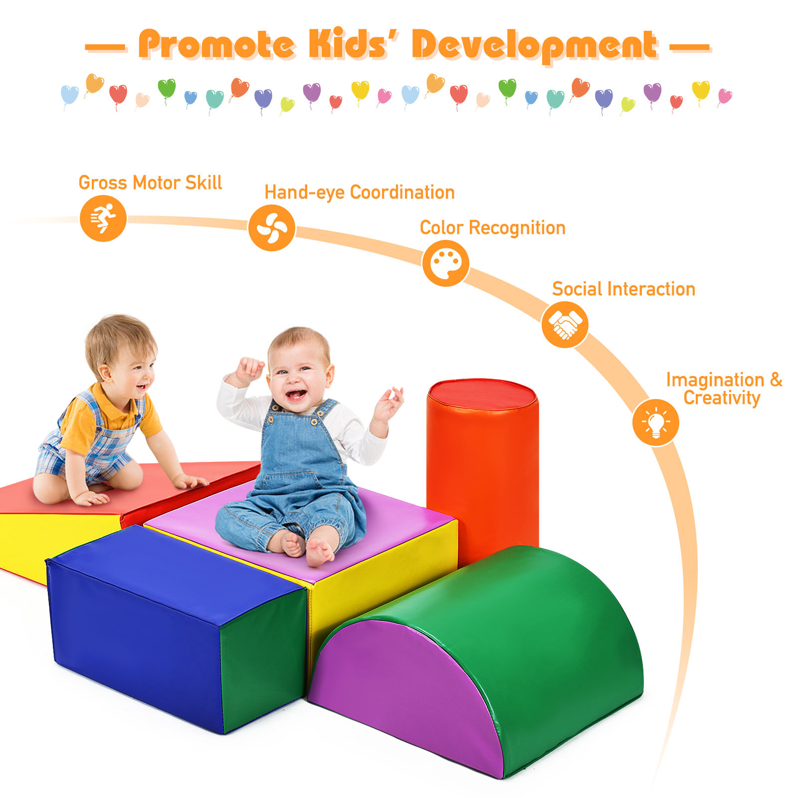 5PCS Toddler Climb Crawl Playset Kids Large Soft Play Foam Blocks Activity Toy - Picture 15 of 71