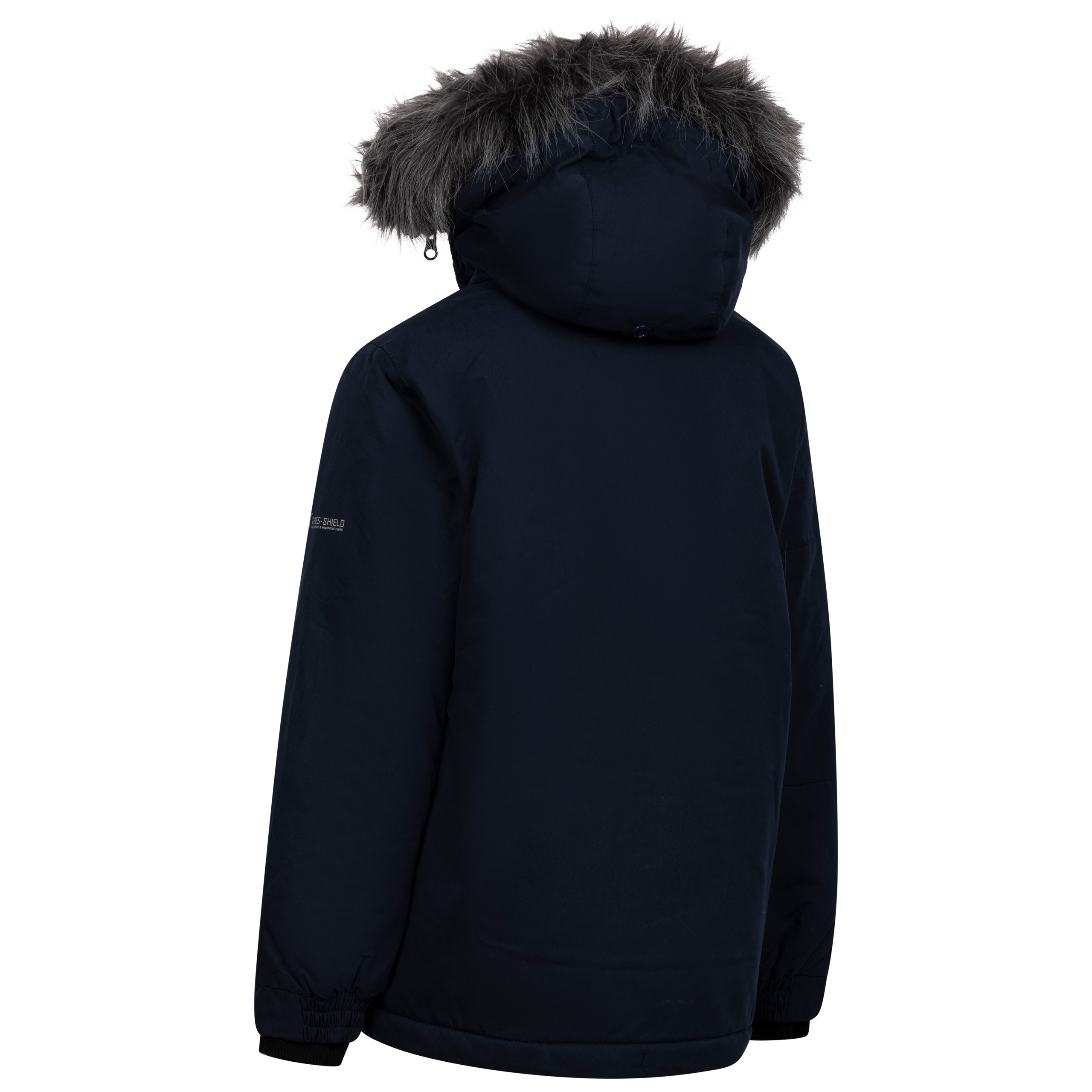 Trespass Boys Winter Fur Trim Kids Coat Padded Hooded Waterproof Jacket Braddan - Picture 6 of 8