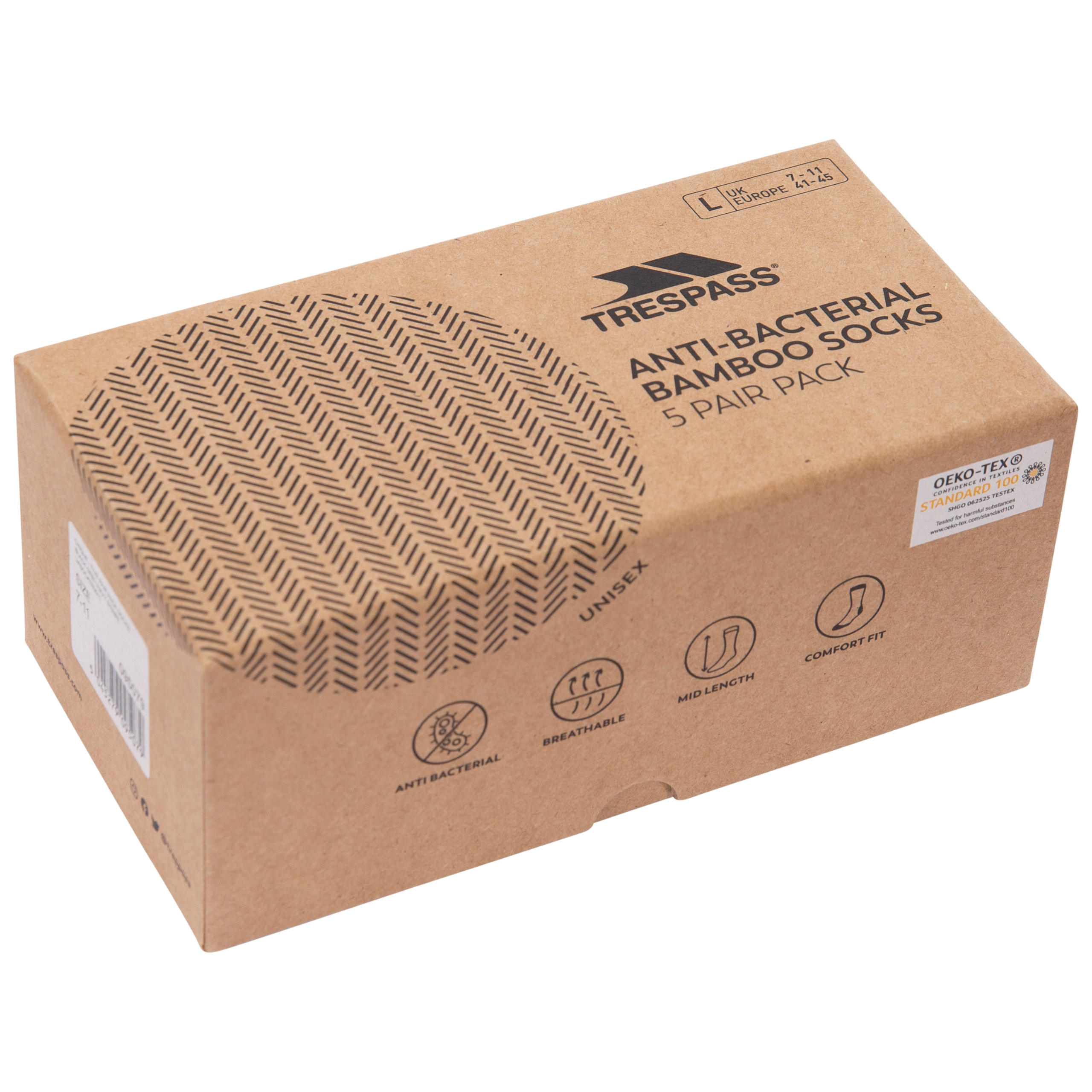 Antibacterial Unisex Socks Cinque - Bamboo, Gift Box, 5 Pair, Breathable, - Picture 2 of 15