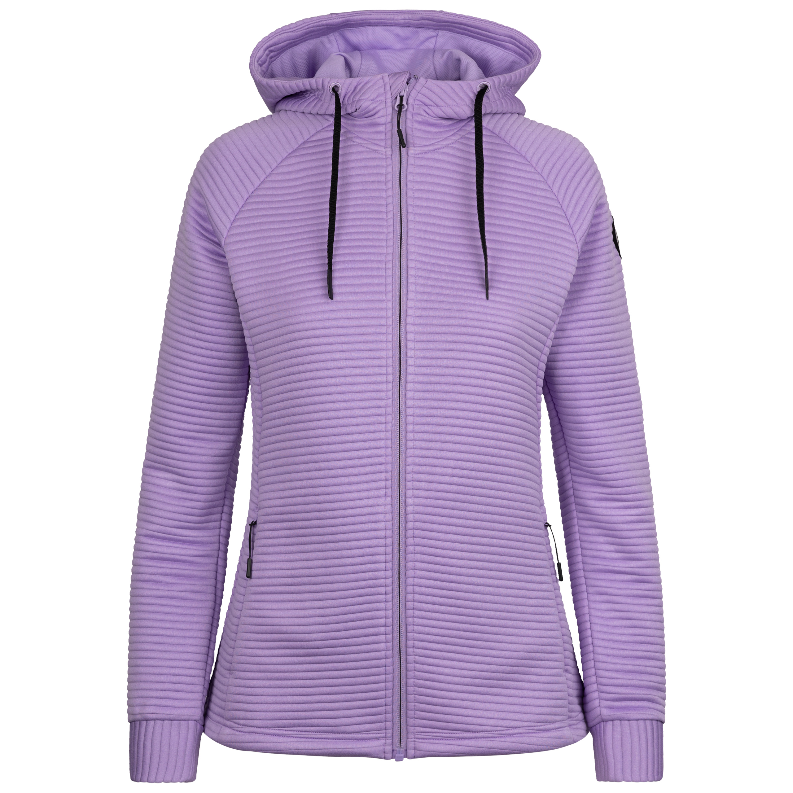DLX Womens Hooded Top Ribbed Full Zip Adjustable Hem Hoodie with Pockets Lynsky - Picture 2 of 3