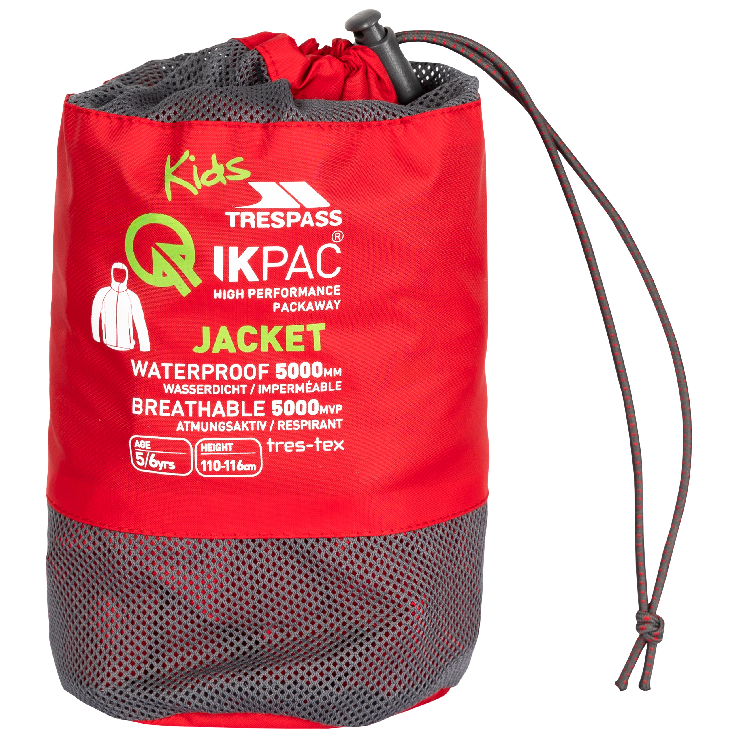 Trespass Qikpac Kids Waterproof Jacket Breathable Boys Girls School Raincoat - Picture 36 of 41