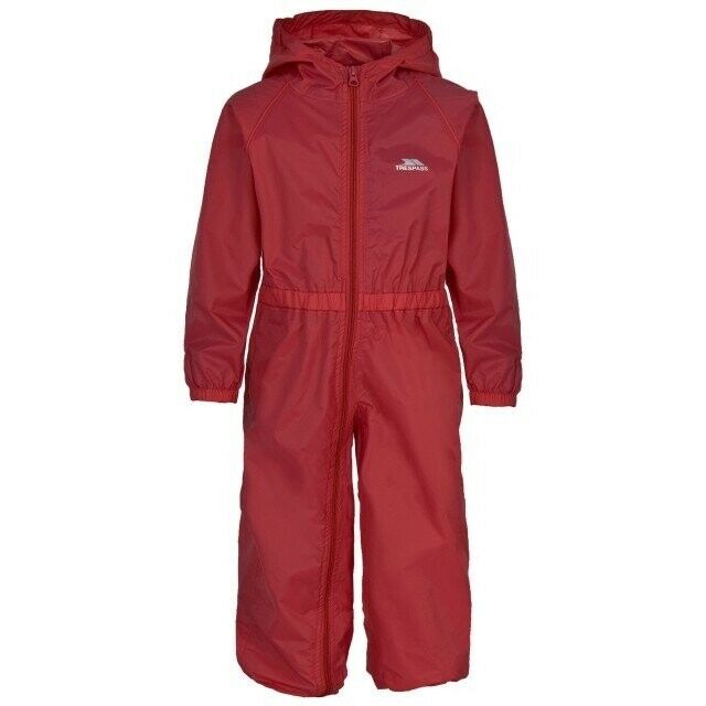 Trespass Babies Rainsuit Hooded Waterproof All in One Breathable Suit Button - Picture 7 of 41