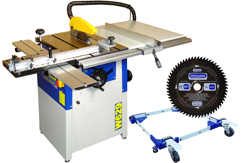 B&Q - W629P 10'' Table Saw With Wheel Kit And Low Noise Blade - Image 2