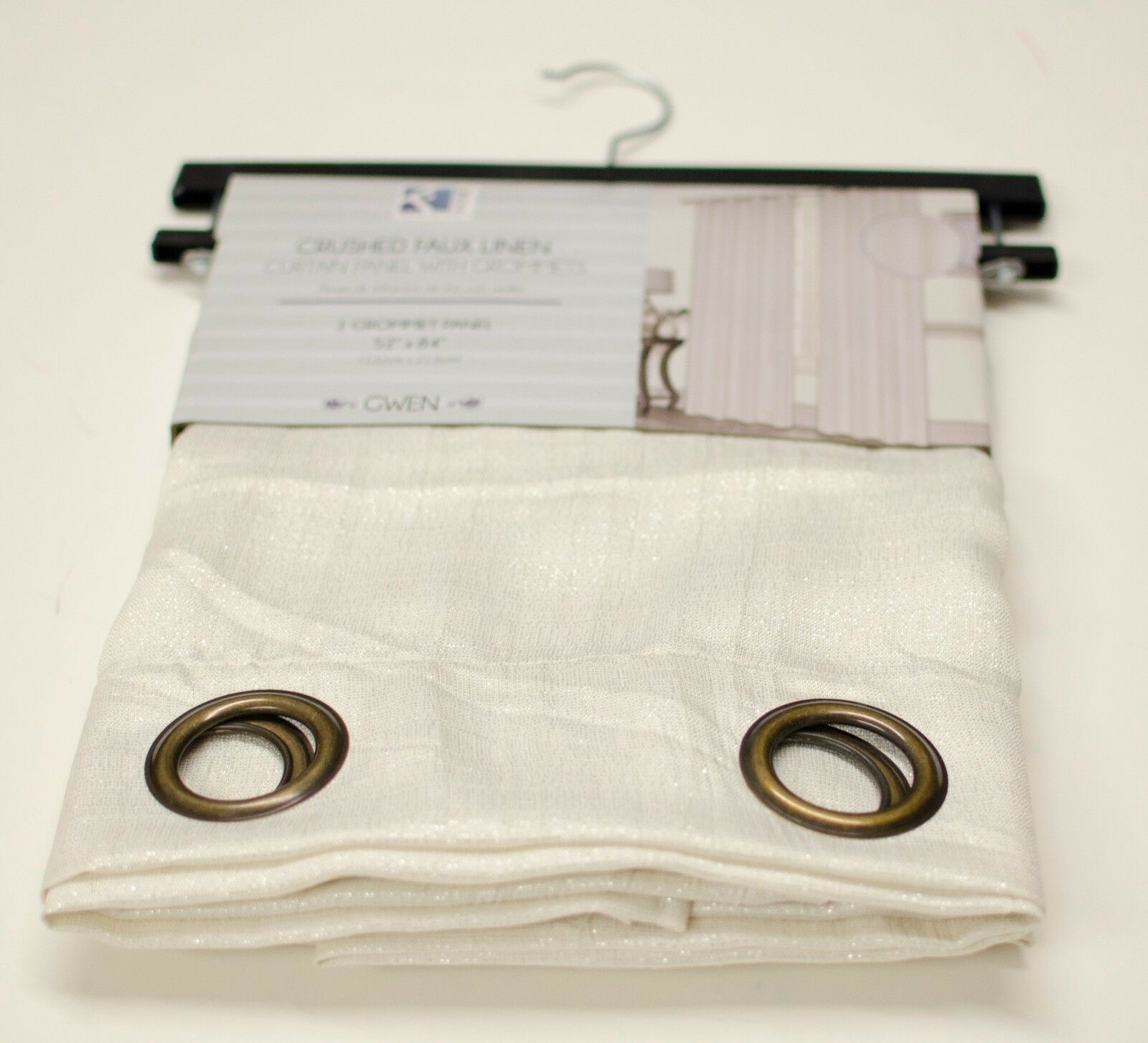 2 PC Gwen Window Curtain Panel Grommet Crushed Elegant Sparkle Metallic 52x84 - Picture 8 of 18