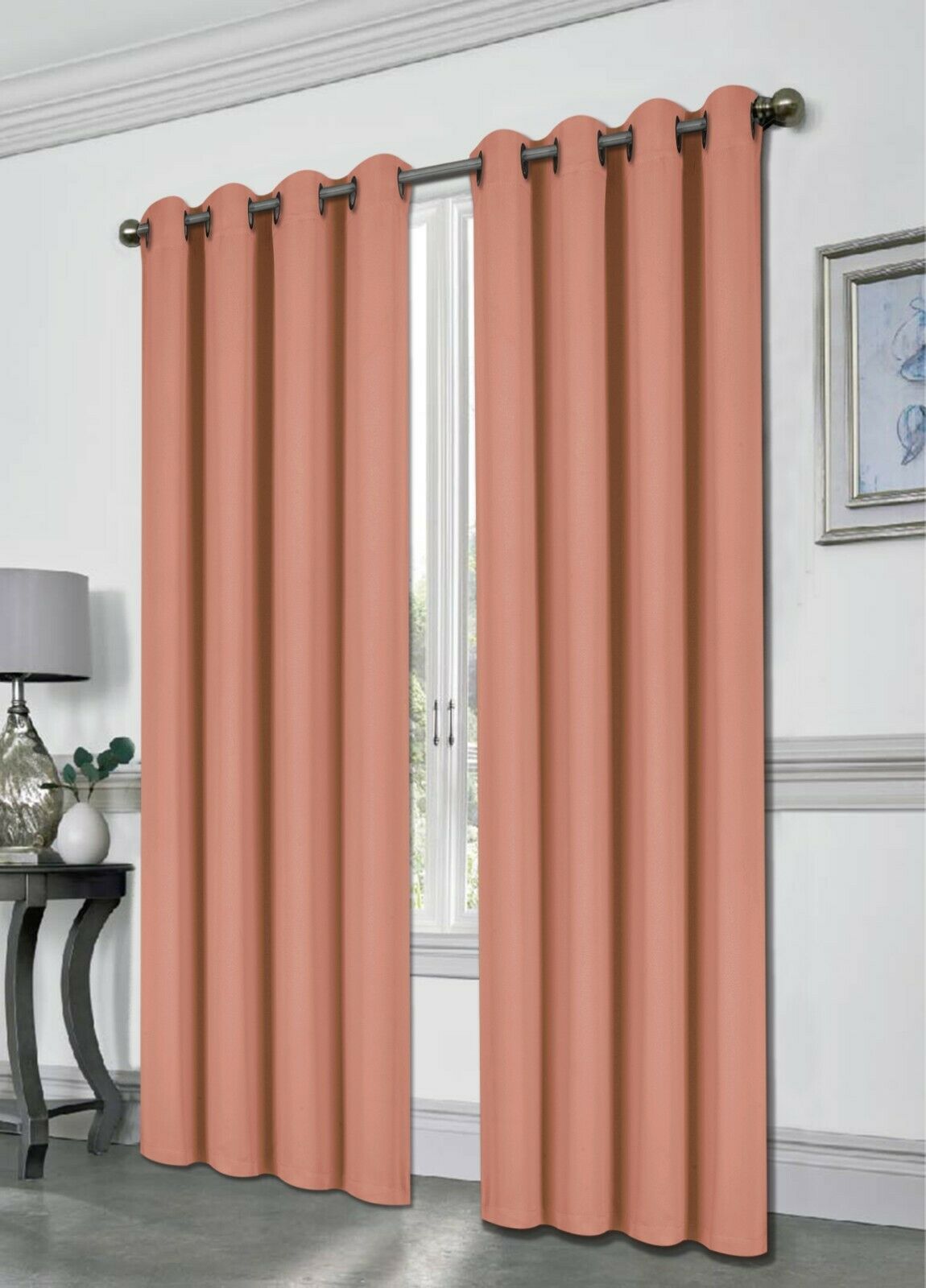 Verdunkelung Fenstervorhang Panel 1 Stück Tessa 54"x84" Öse einfarbig wärmeisoliert - Bild 19 von 44