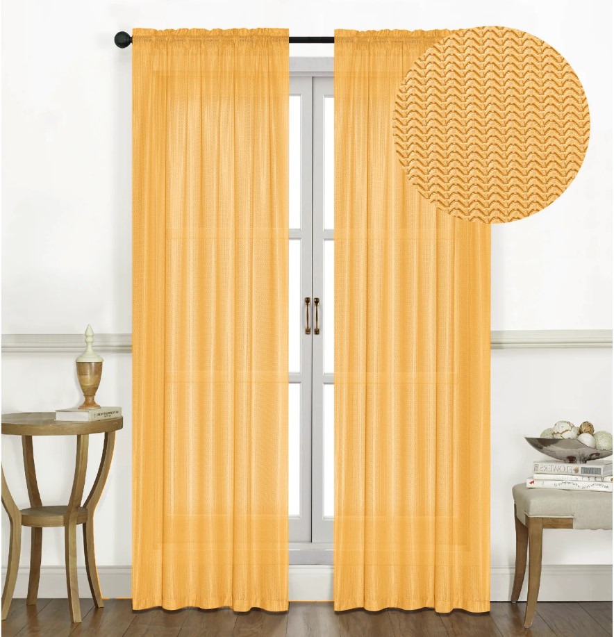 Solid Window Curtain Panel Valance Rod Pocket 3D Textured Jacquard Raleigh 54x90 - Picture 17 of 17
