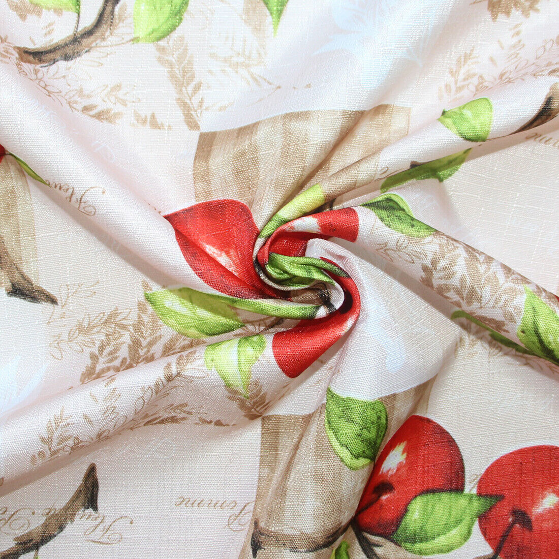 3 PC Kitchen Curtain Swag Set, Fruit Floral Rooster Printed Design Window Panels - Picture 20 of 62